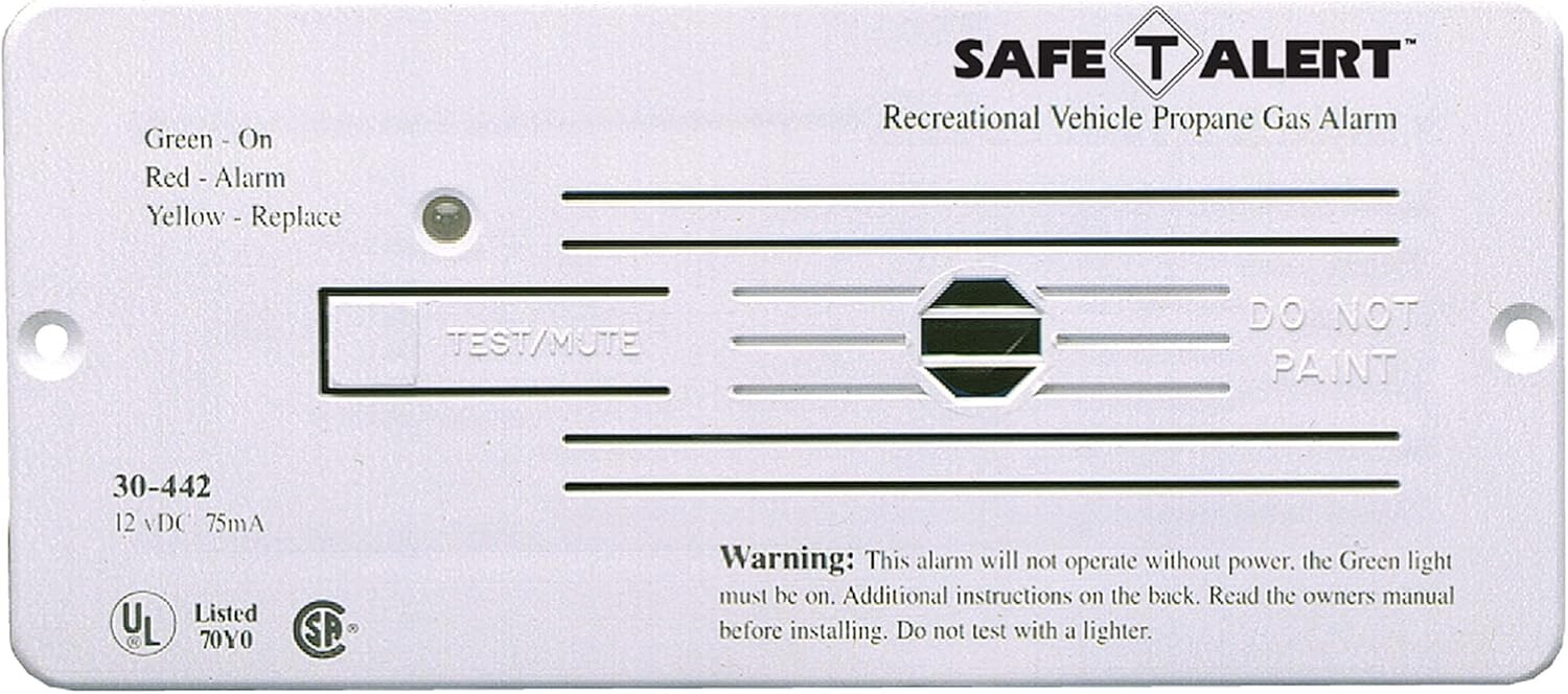 MTI Industries 30-442-P-WT 12 Volt LP Gas Detector Alarm Flush Mount-White
