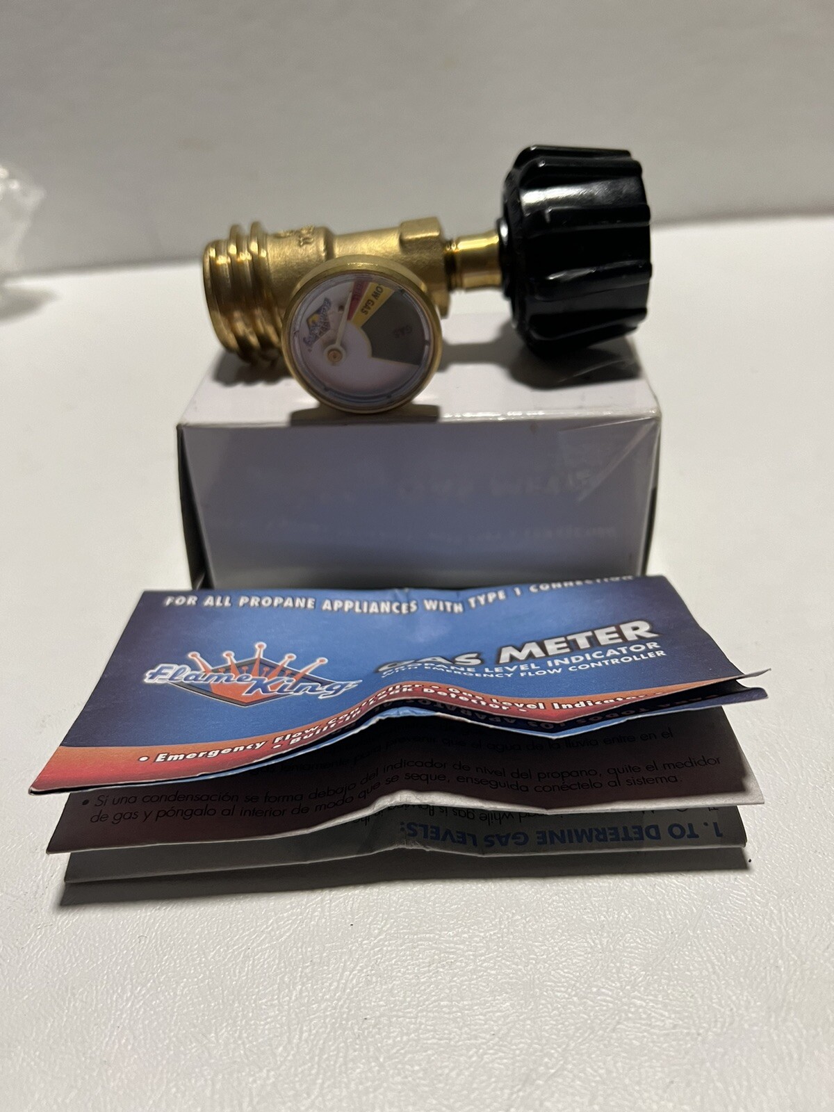 FLAME KING GAS METER Propane Level Indicator with Type 1 Connection