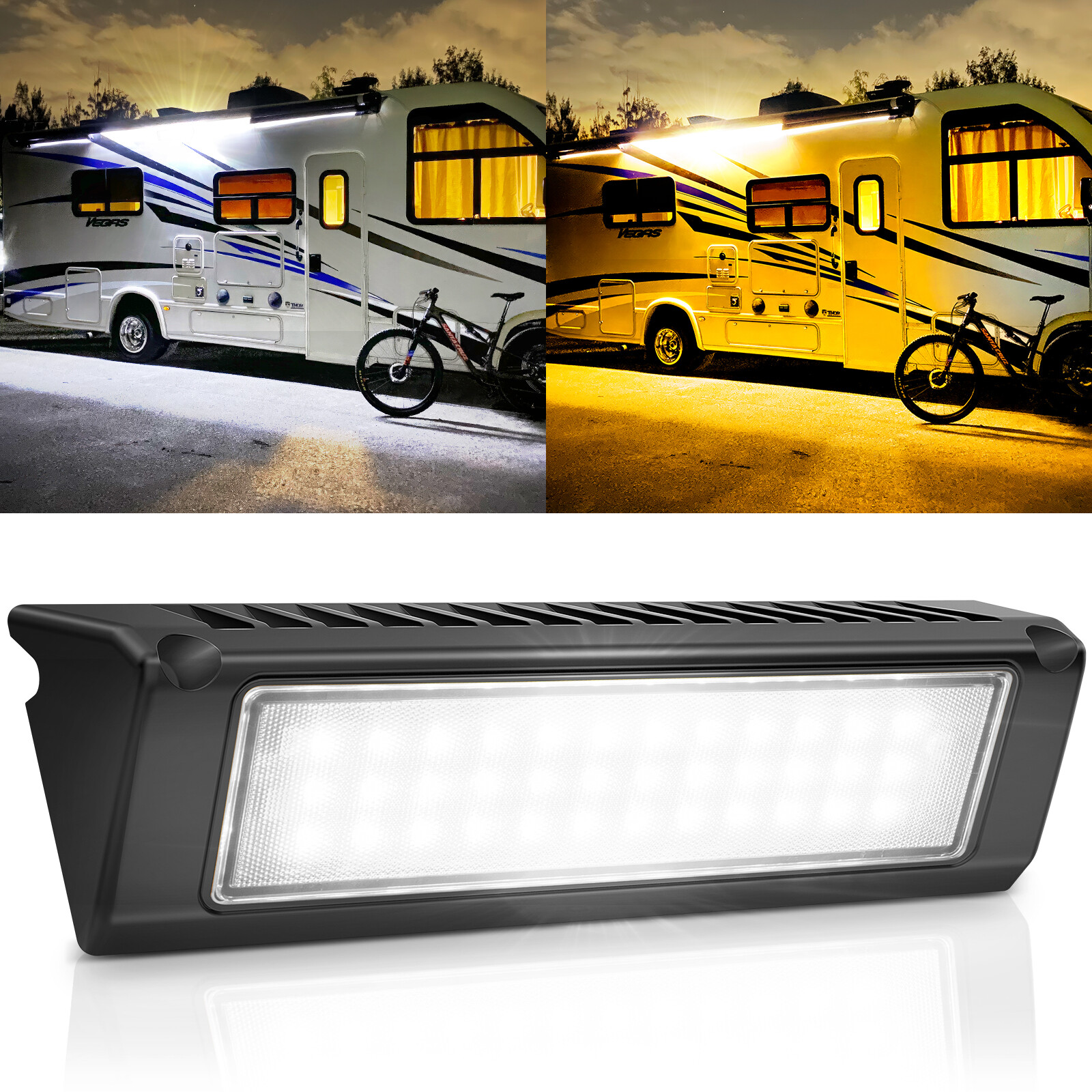 54W 9 Inch RV Porch Lights – Dual Color Exterior Light LED Aluminum Lamp 12V/24V