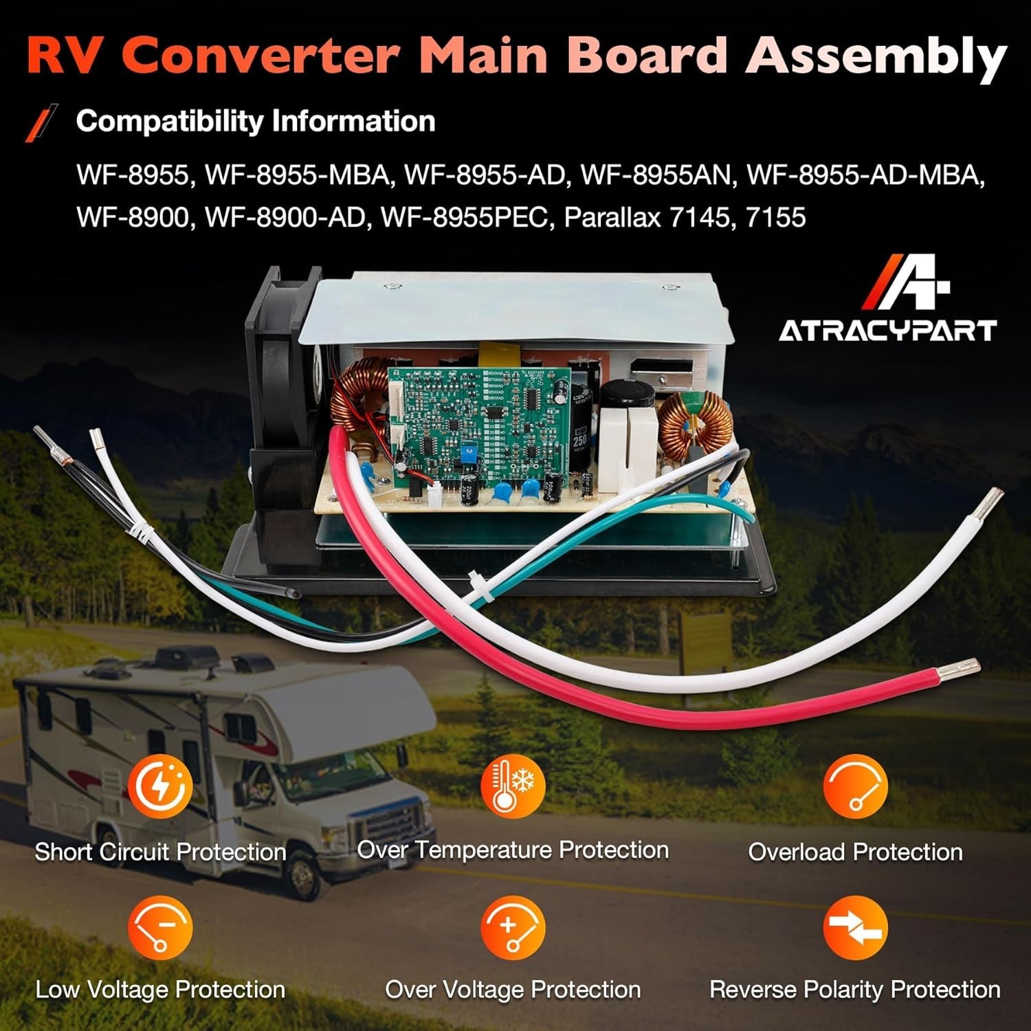 RV Power Converter Main Board Assembly 55 Amp Replacement for WF-8955 series