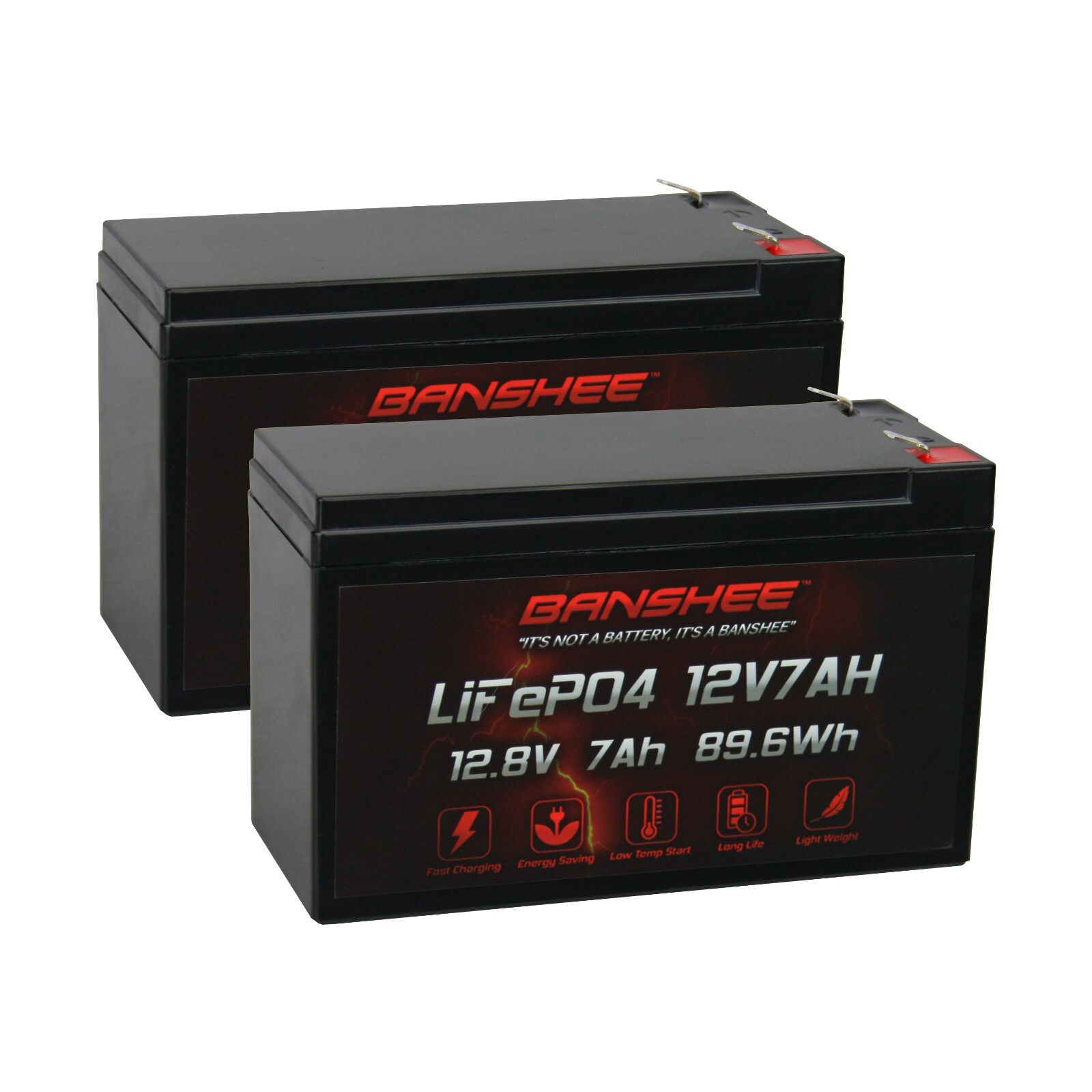 Banshee Relacement for Dakota Lithium 12V 14ah Lifepo4 Battery Twin Pack