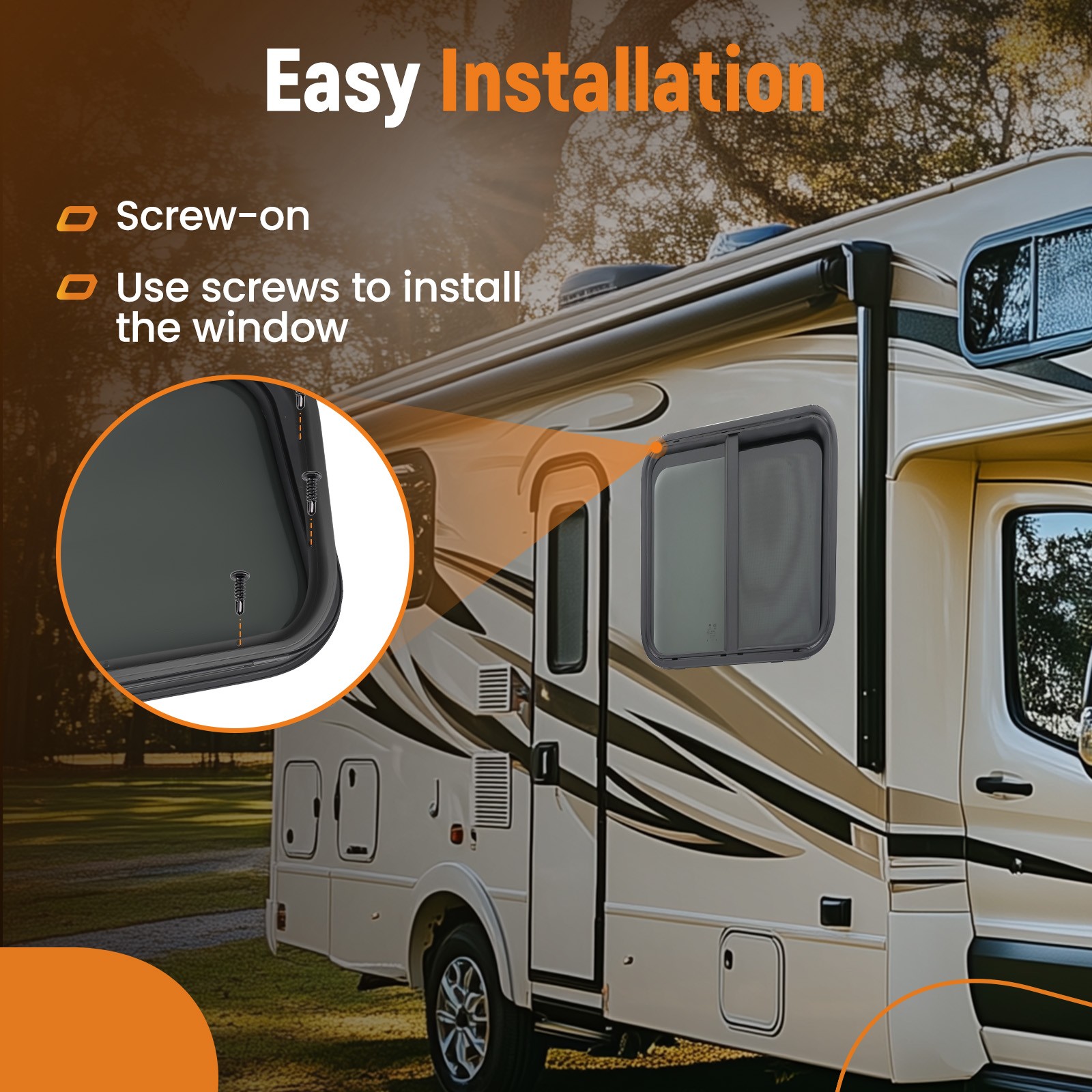 42″ Width x 12″ Height RV Horizontal Window for Camper/Trailer/Cargo/Food Truck