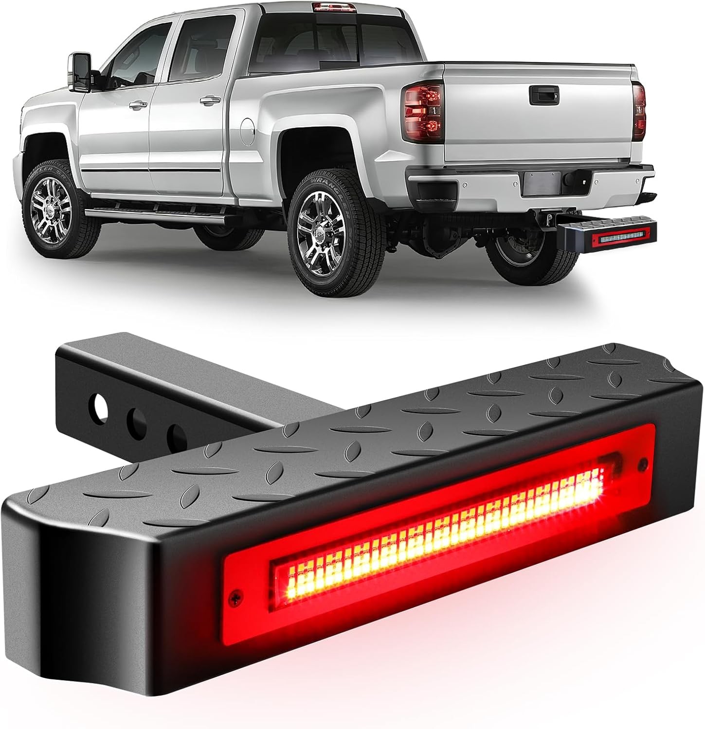 Hitch Step with Light 108 LED Lighting(6 Mode) Series Steel Bar 700lbs…