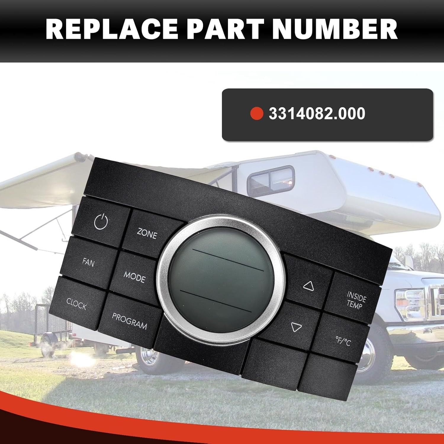 Thermostat Kit 10 Button Comfort Control Center 2 Black For Dometic 3314082.000
