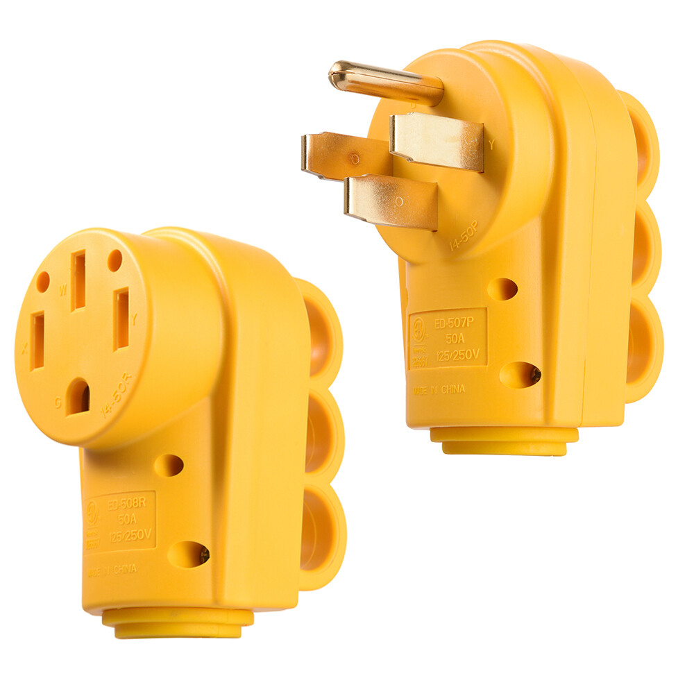MICTUNING 50 Amp RV Replacement Male Plug – 4 Prong Plug 125/250V Power Adapter