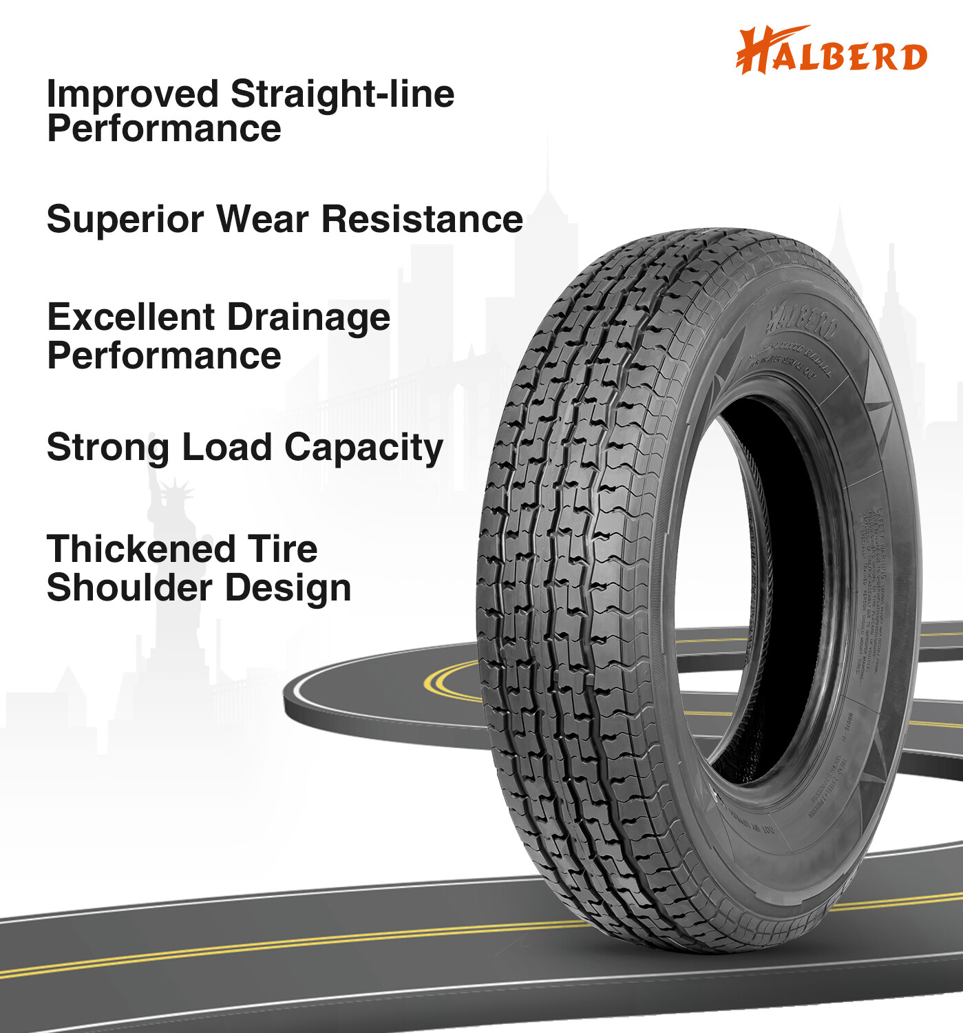 Set 4 175 80 13 Trailer Tires Radial ST175/80R13 8 PR Heavy Duty Tubeless Tyres