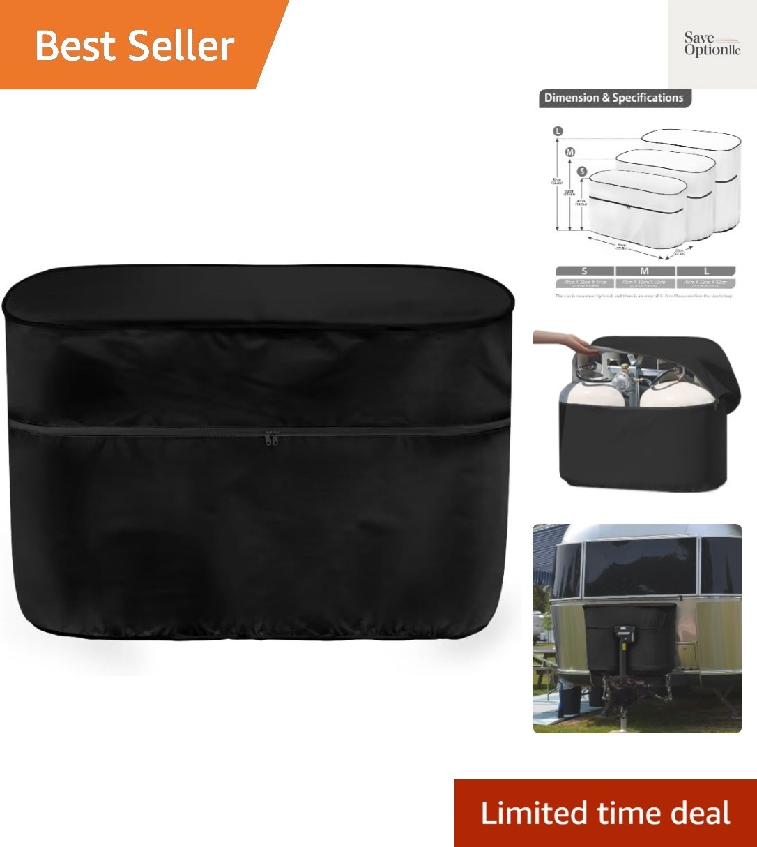 Black RV Camper Propane Tank Cover Fits 30LB Dual Propane Tanks,Heavy Duty Co…