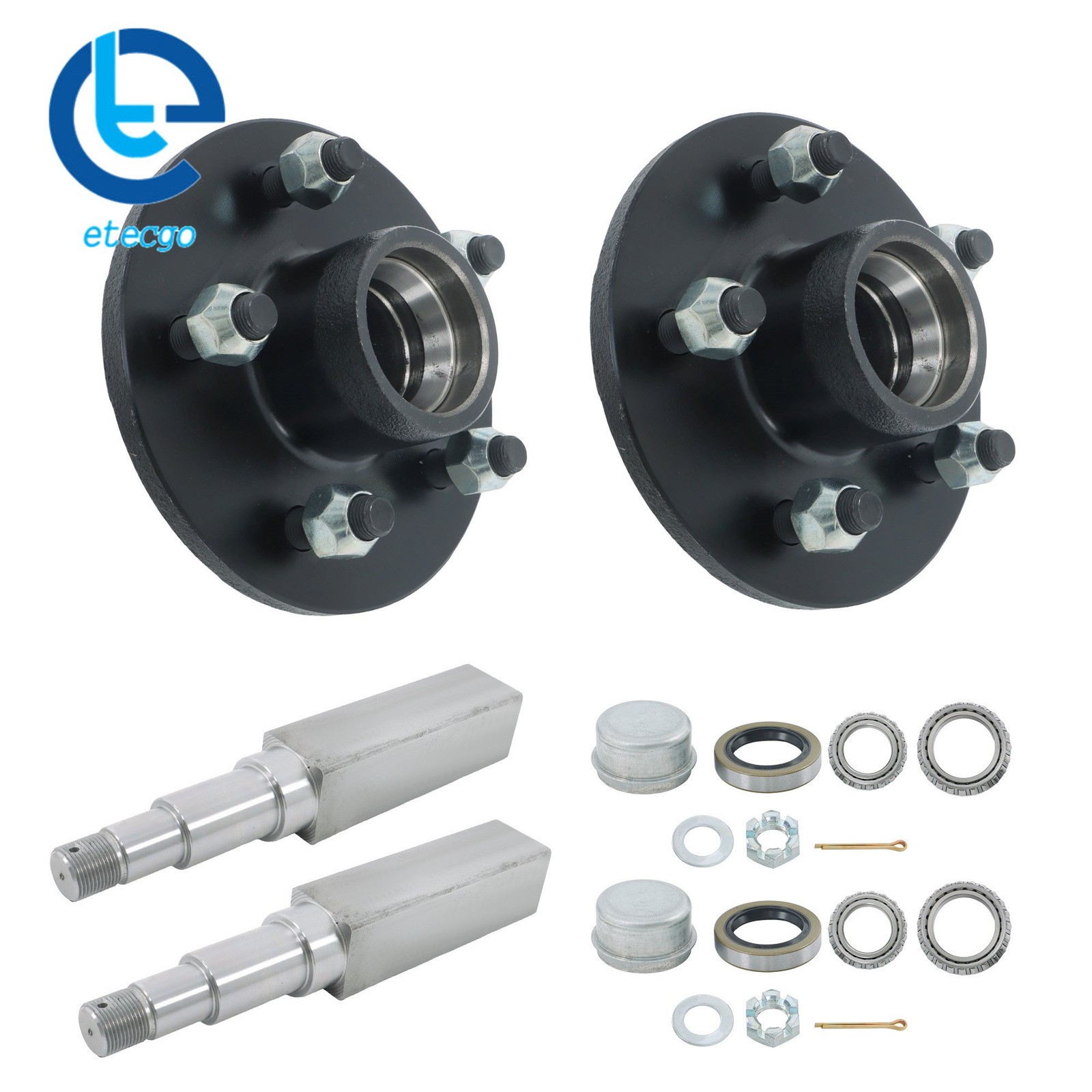 (2) Square Stock 5-Bolt On 4-1/2 Inch Hub Assembly Pair of Includes