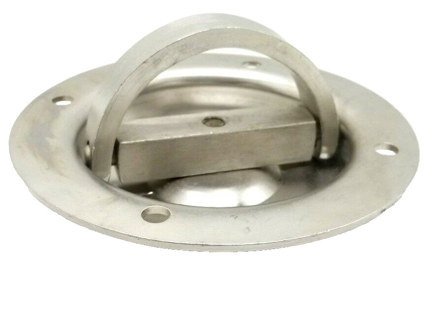 4pk Stainless Steel Swivel Recessed DRing 6000# Max Tie Down Cargo Trailer Deck
