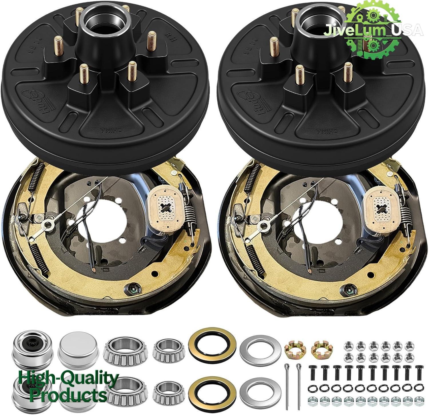 Fits For 5200lb Axle Trailer Hub Drum Kits & Electric Brakes 6-5.5″ New