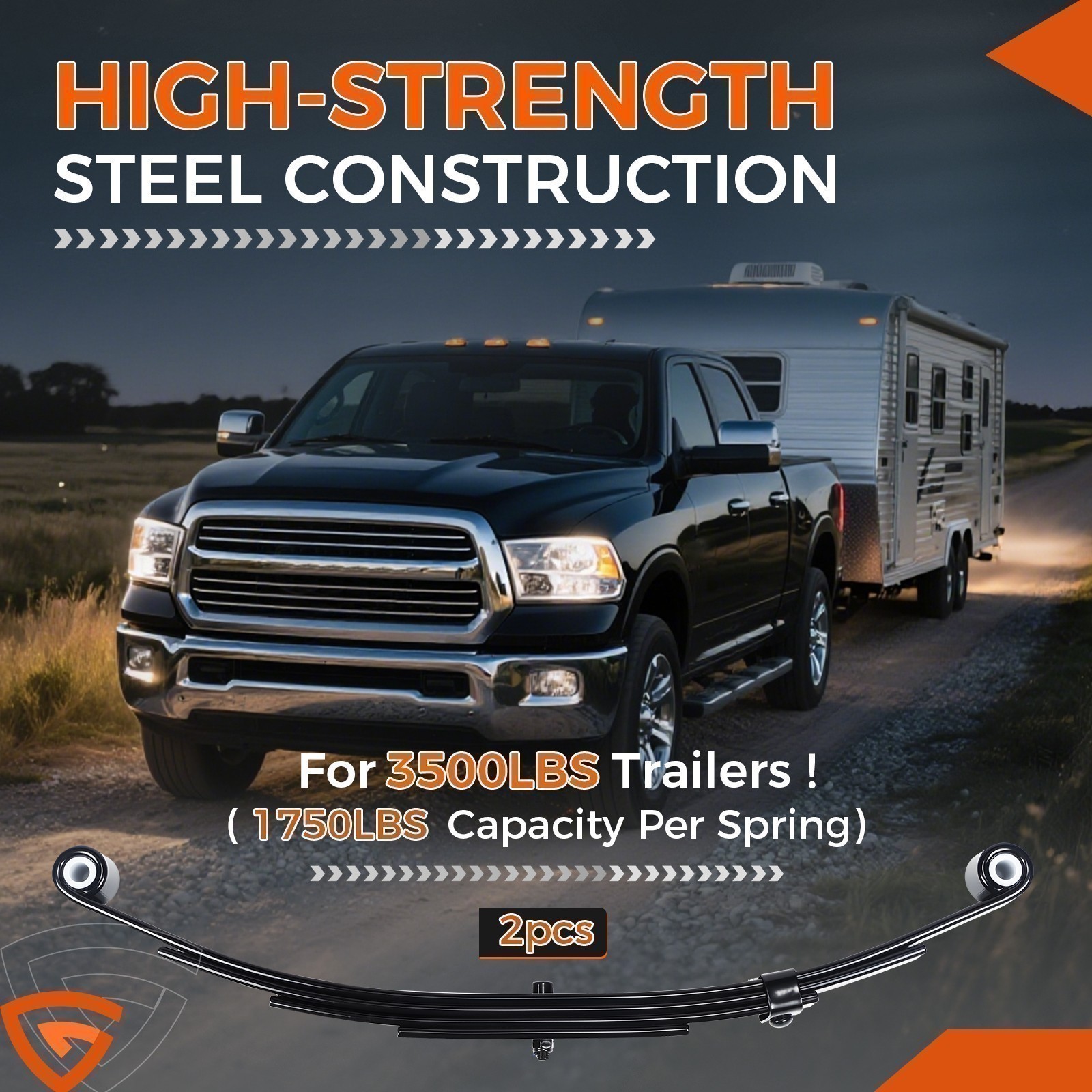 For 3500lb Single Trailer Axle Suspension Kit Leaf Spring U-bolt & Hanger /