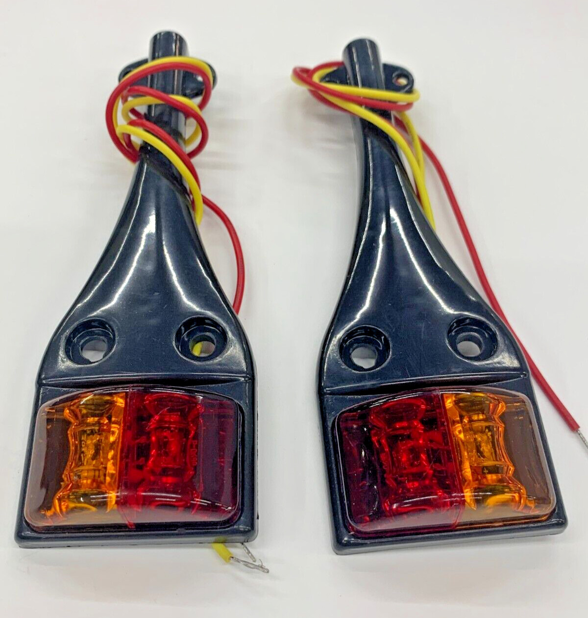 Pair – Kaper II LED Amber/Red Fender Lights w/Wire Guard 2 Wire 2 Diode Trailer