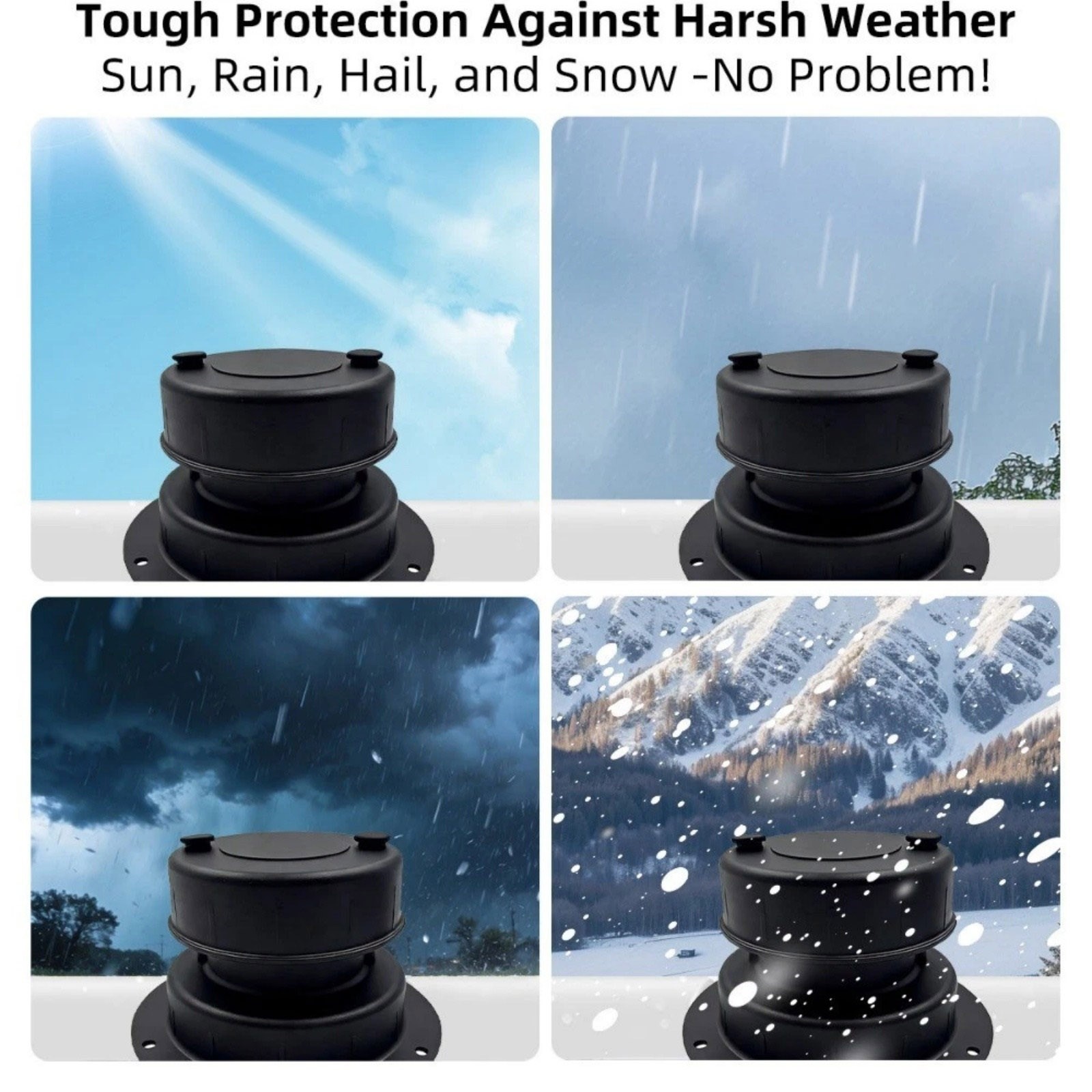 Universal RV Plumbing Vent Cap Replacement 5.3×3 Inch Black For 1-2 3/8 Pipe