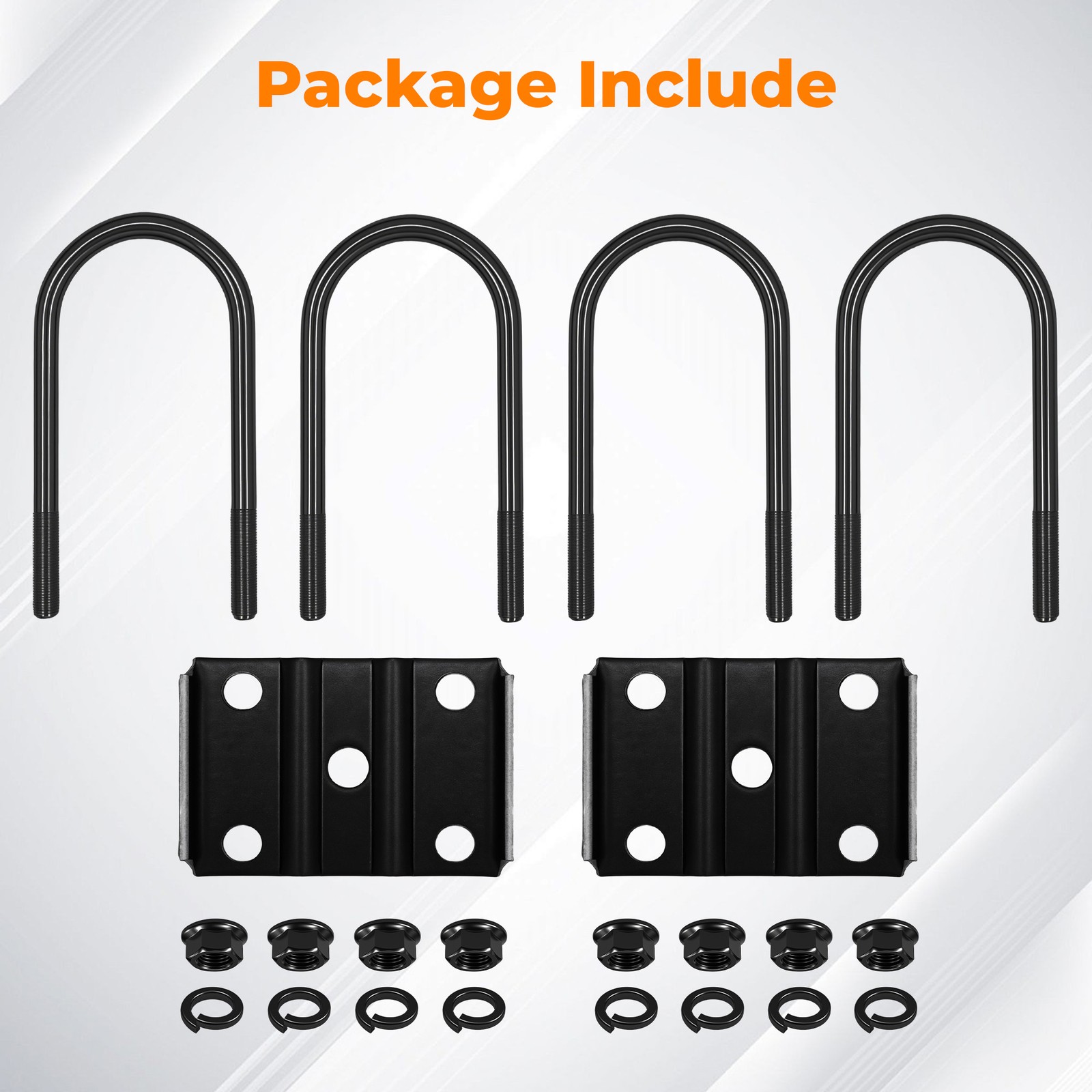 3500lbs Single Trailer Axle Suspension Set Include Leaf Springs & U-bolt