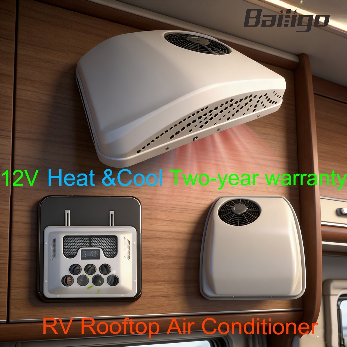 13500BTU 12V DC RV Air Conditioner For RV Truck A/C Unit Cooling & Heat 2 in 1