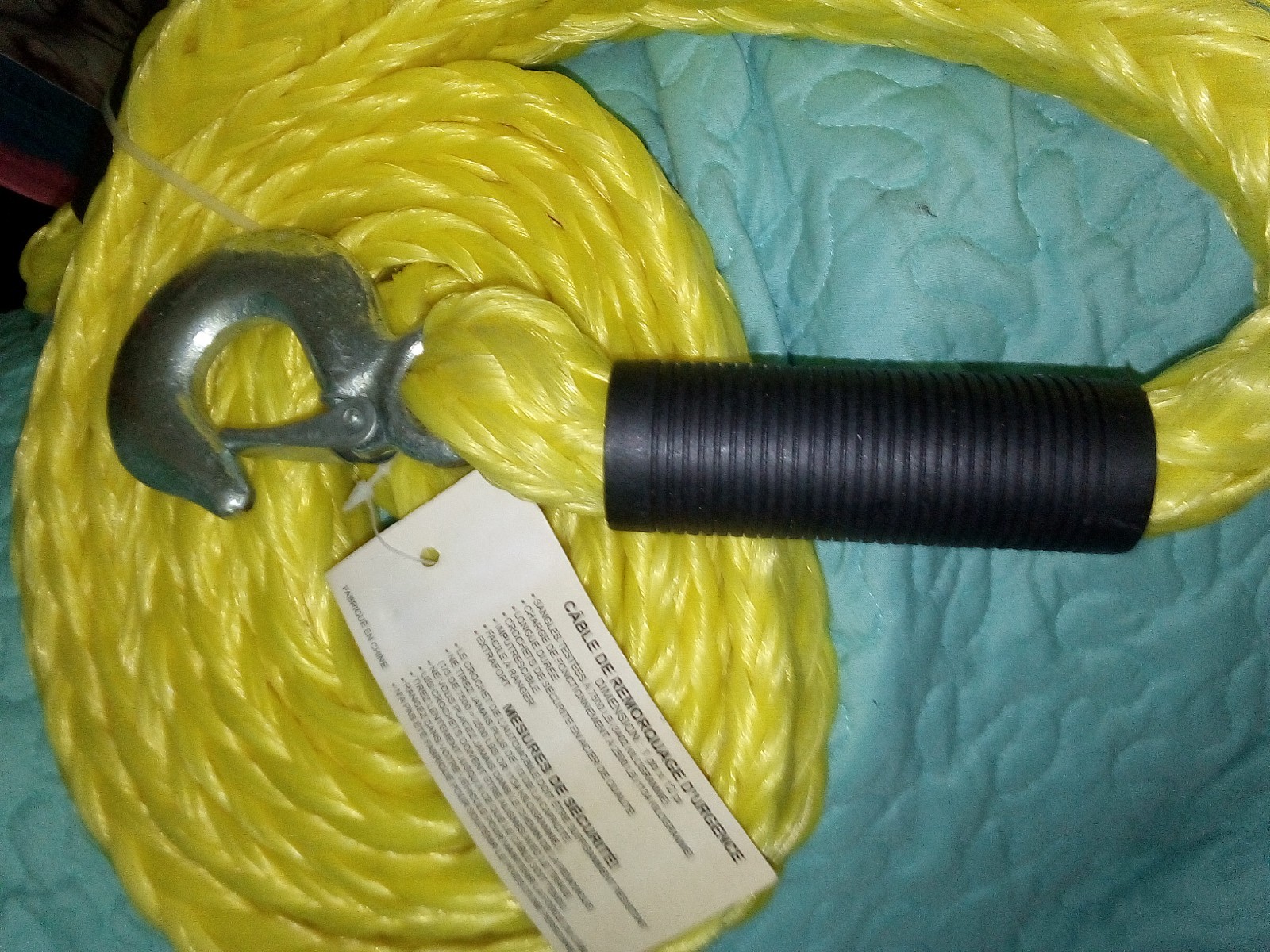 Truck Auto Car Vehicle ATV Emergency Tow Rope NWT 12 Foot Pull Up to 2,500 lbs