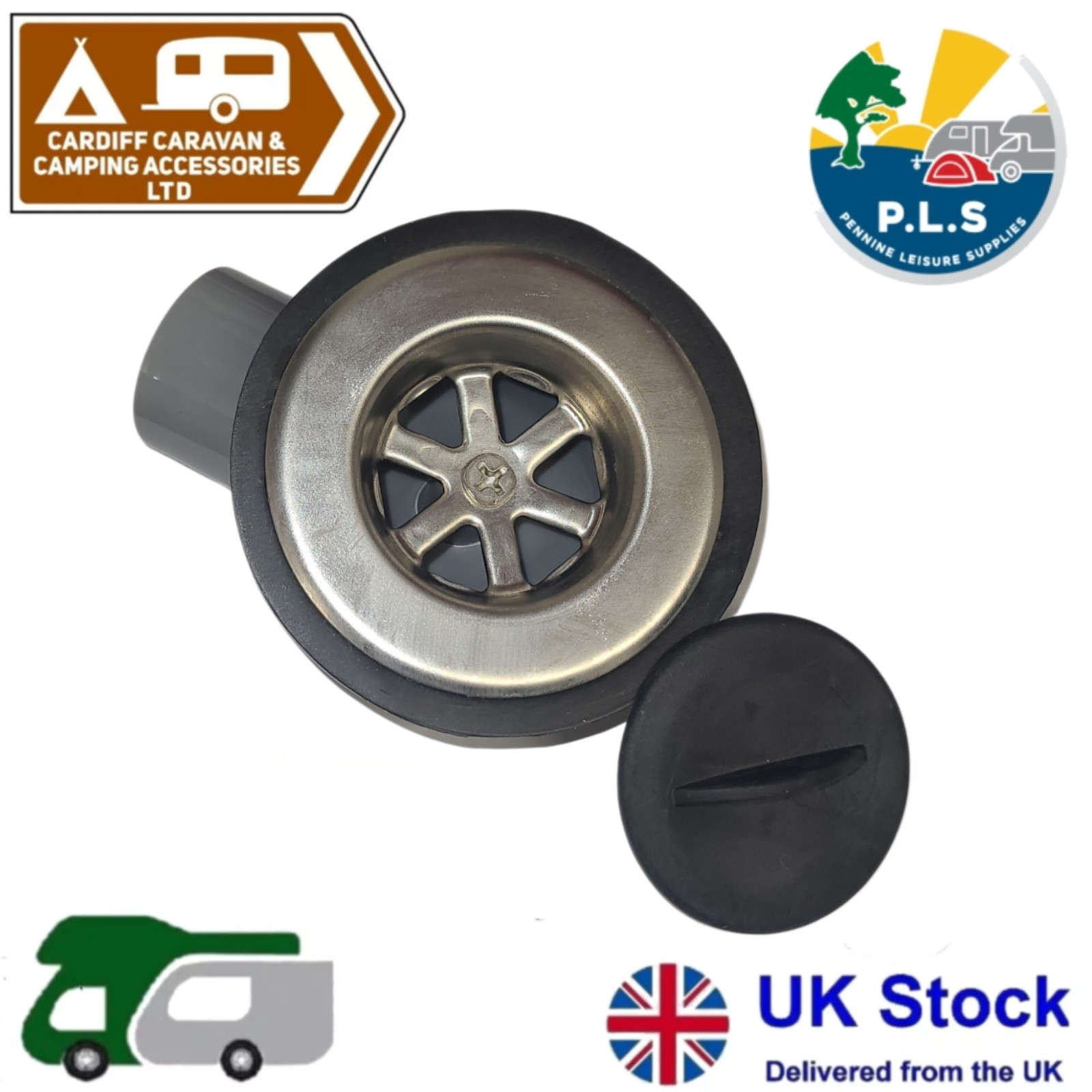 Sink Waste Outlet 28mm 1.1/4″ Angled Plug Hole – Caravan Motorhome Campervan