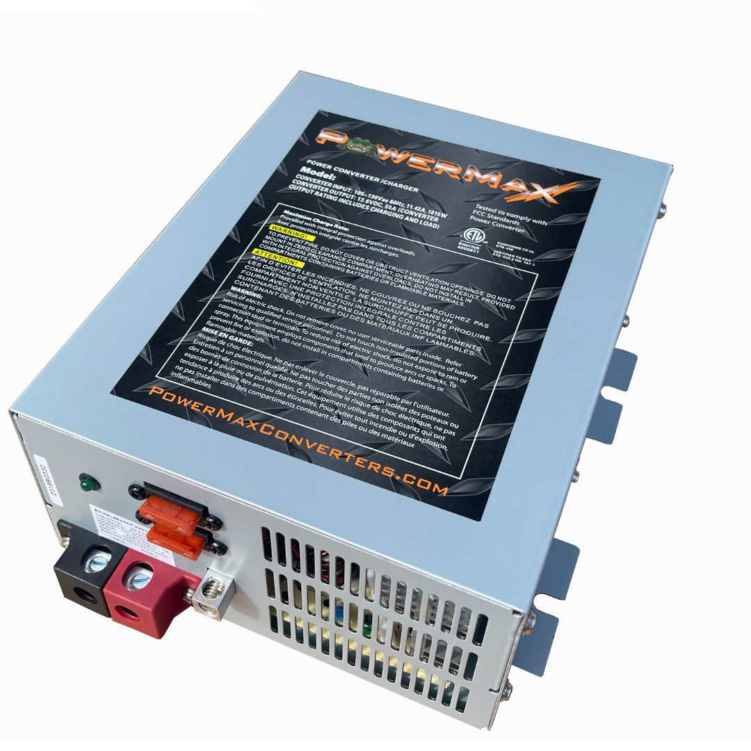 PowerMax 110V AC to 12V DC 55 Amp Converter with 4 Stage Battery Charger PM4-55