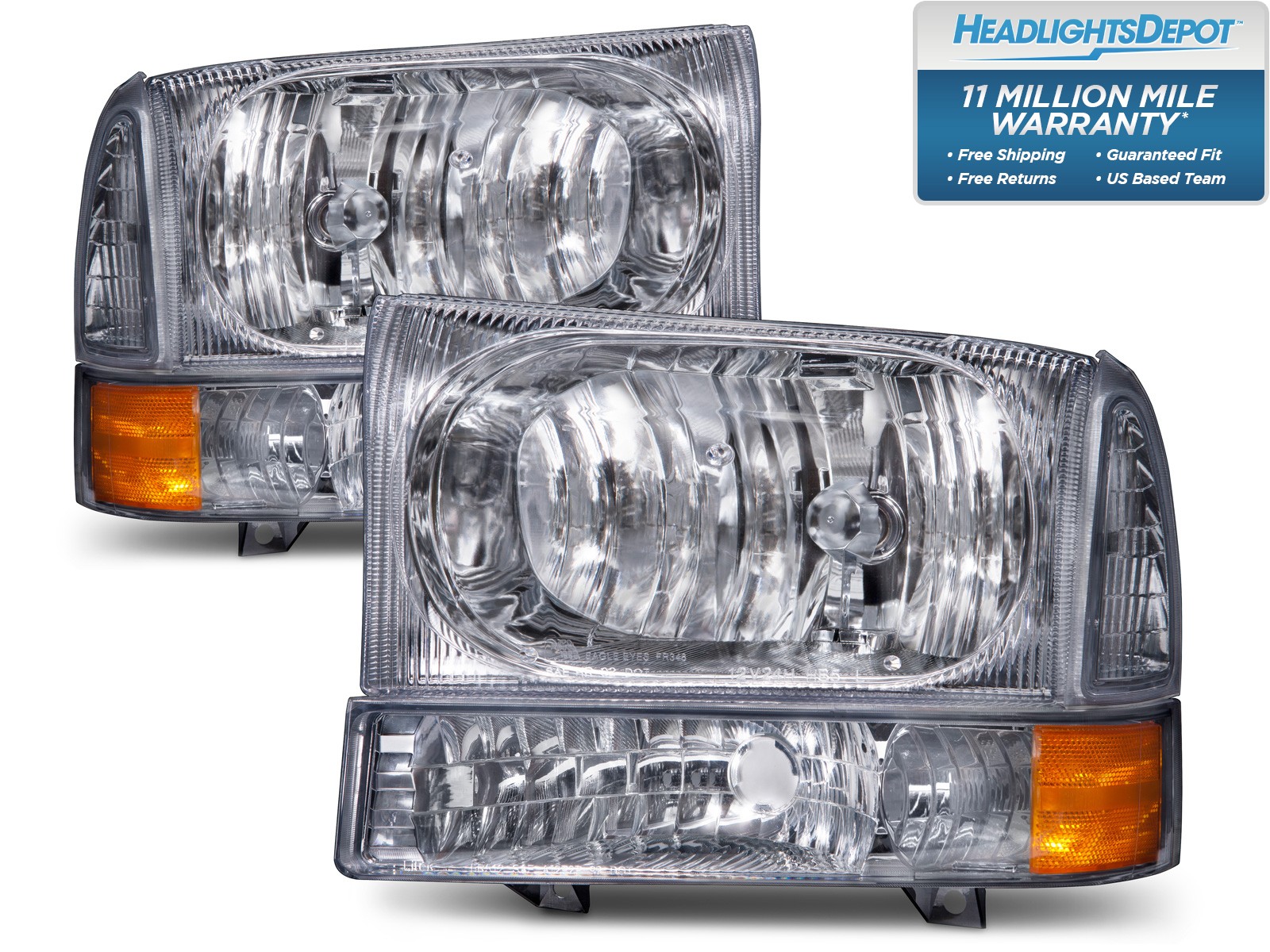Headlight Pair Fits Fleetwood Discovery 03-06 Motorhome RV Four Piece Lamp Set