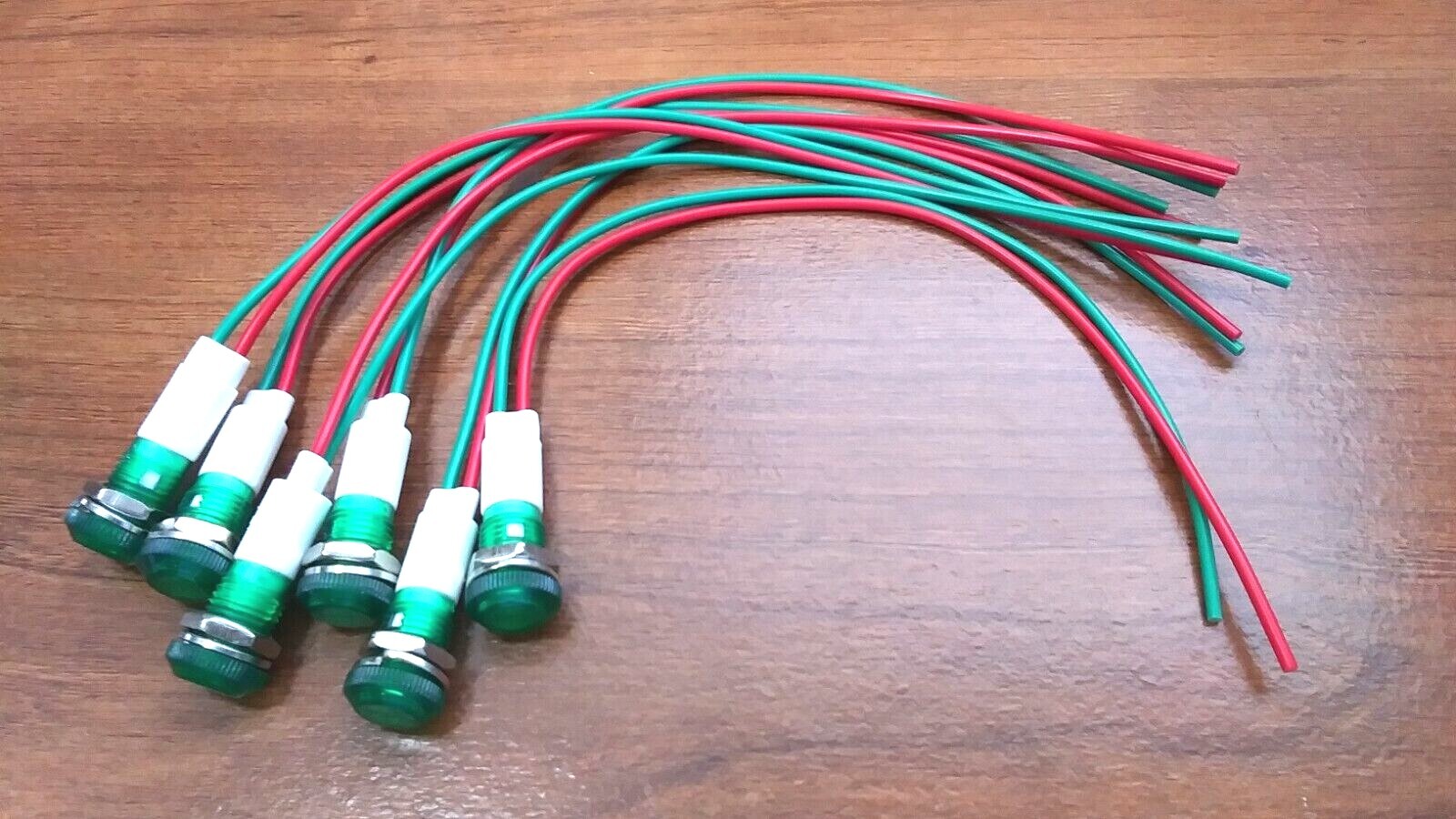 6 BBT 12 volt Waterproof Low-Profile Bright Green LED RV Indicator Lights