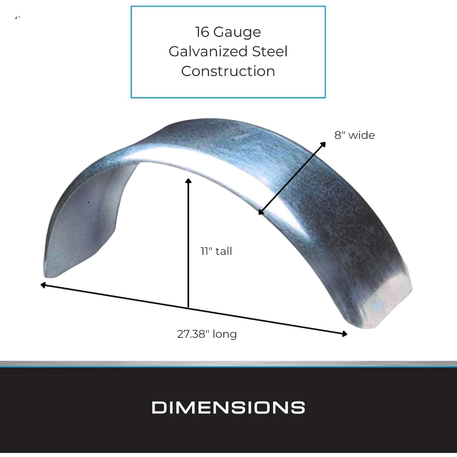 Trailer Fenders Single Axle – 16 Gauge Galvanized Steel Trailer Fender – 13″ …