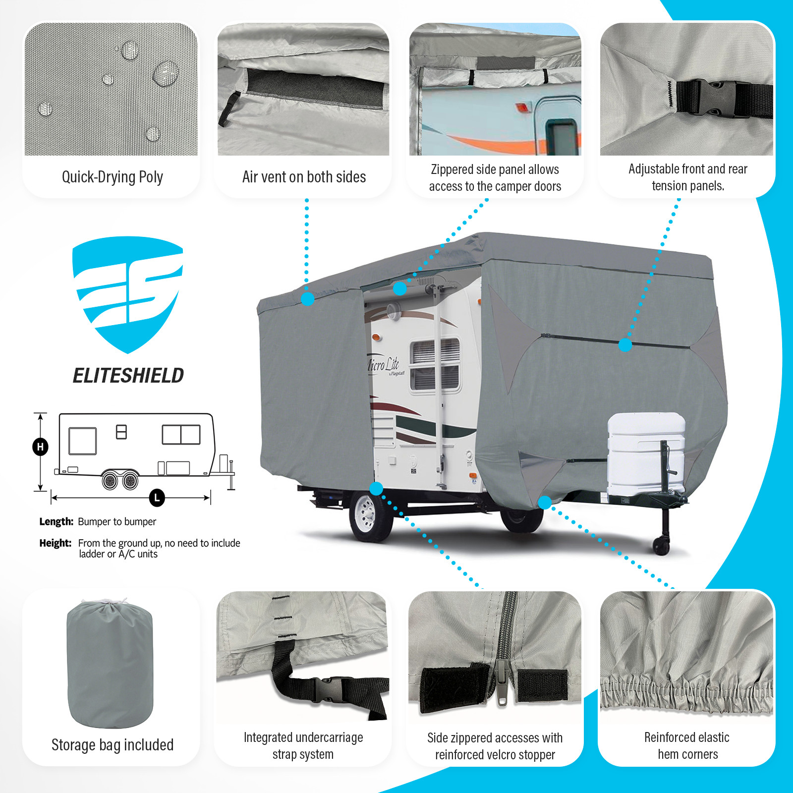 Highland Ridge Open Range 338BHS waterproof Travel Trailer Camper RV Cover