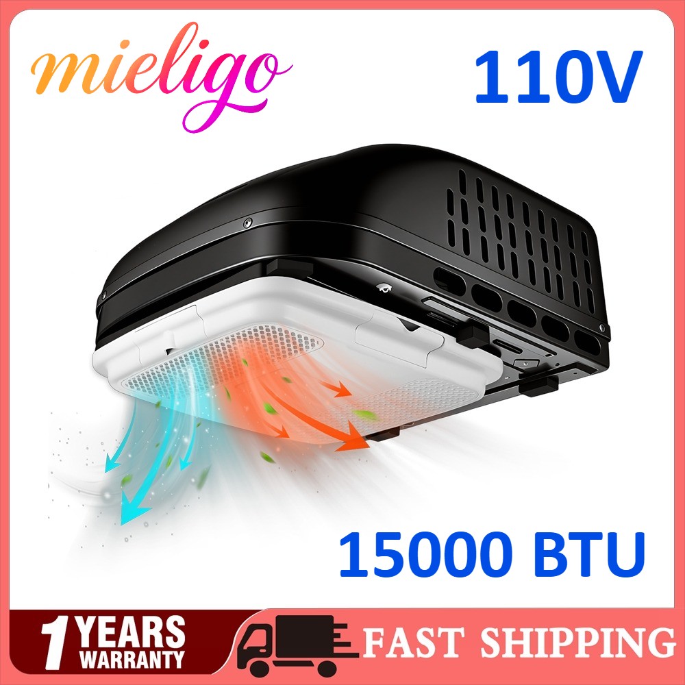 Mieligo 110V 15000BTU Cool&Heat Air Conditioner For RV Camper Truck Boat Van