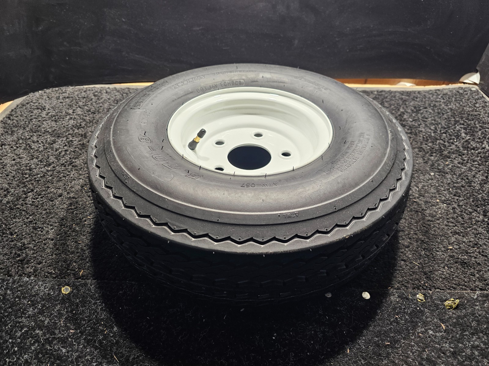(QTY 2) Antego 5.70-8 Trailer Tubeless Tire & Wheel 5 Lug P811 6 PlyRating
