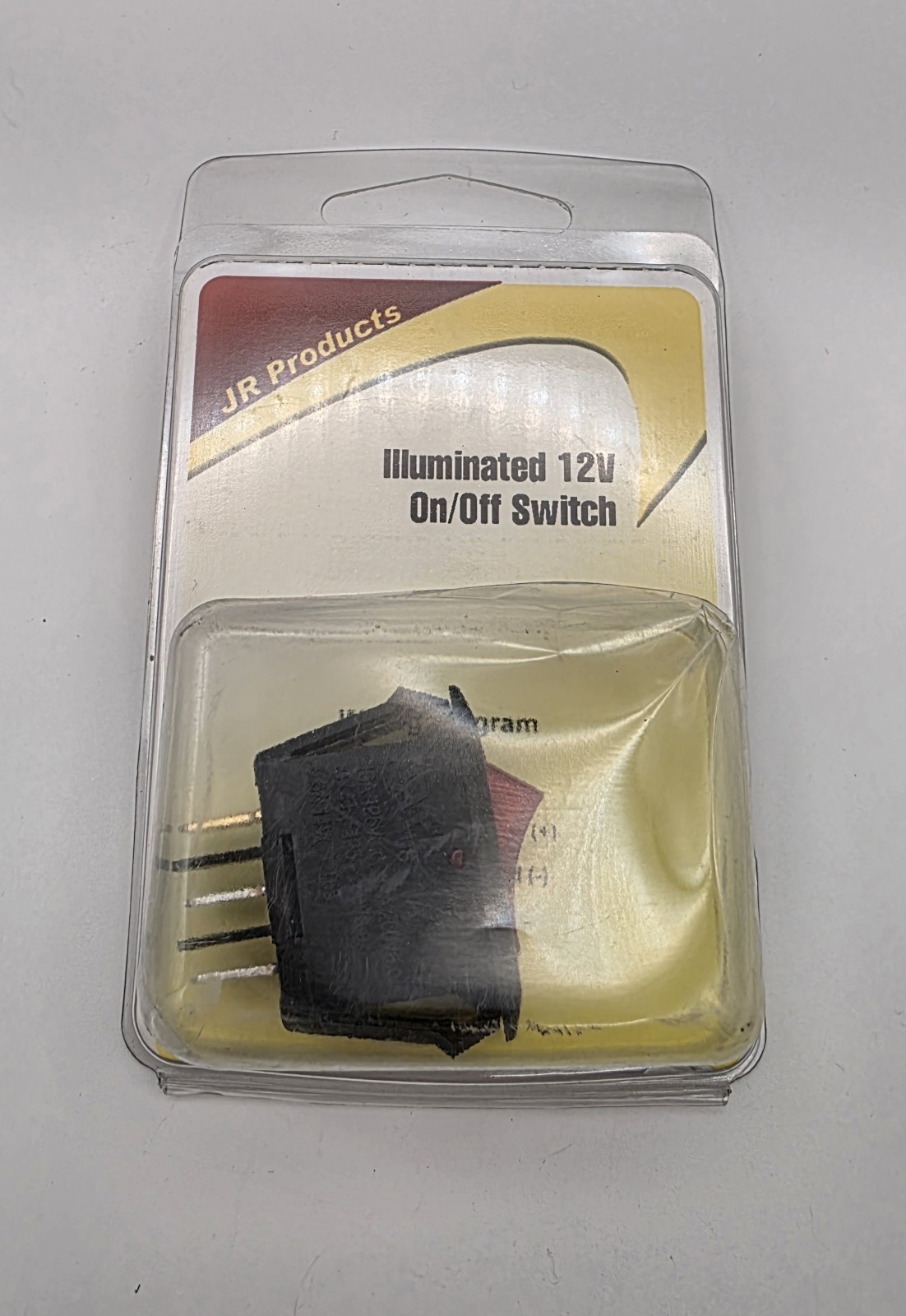 12525 Illuminated 12V On/Off Switch Red/Black SPST JR Products