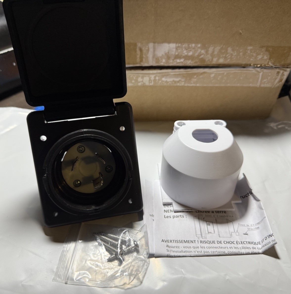 Nilight 30 AMP RV Shore Power Inlet 125V Twist Lock Receptacle NEMA L5-30P