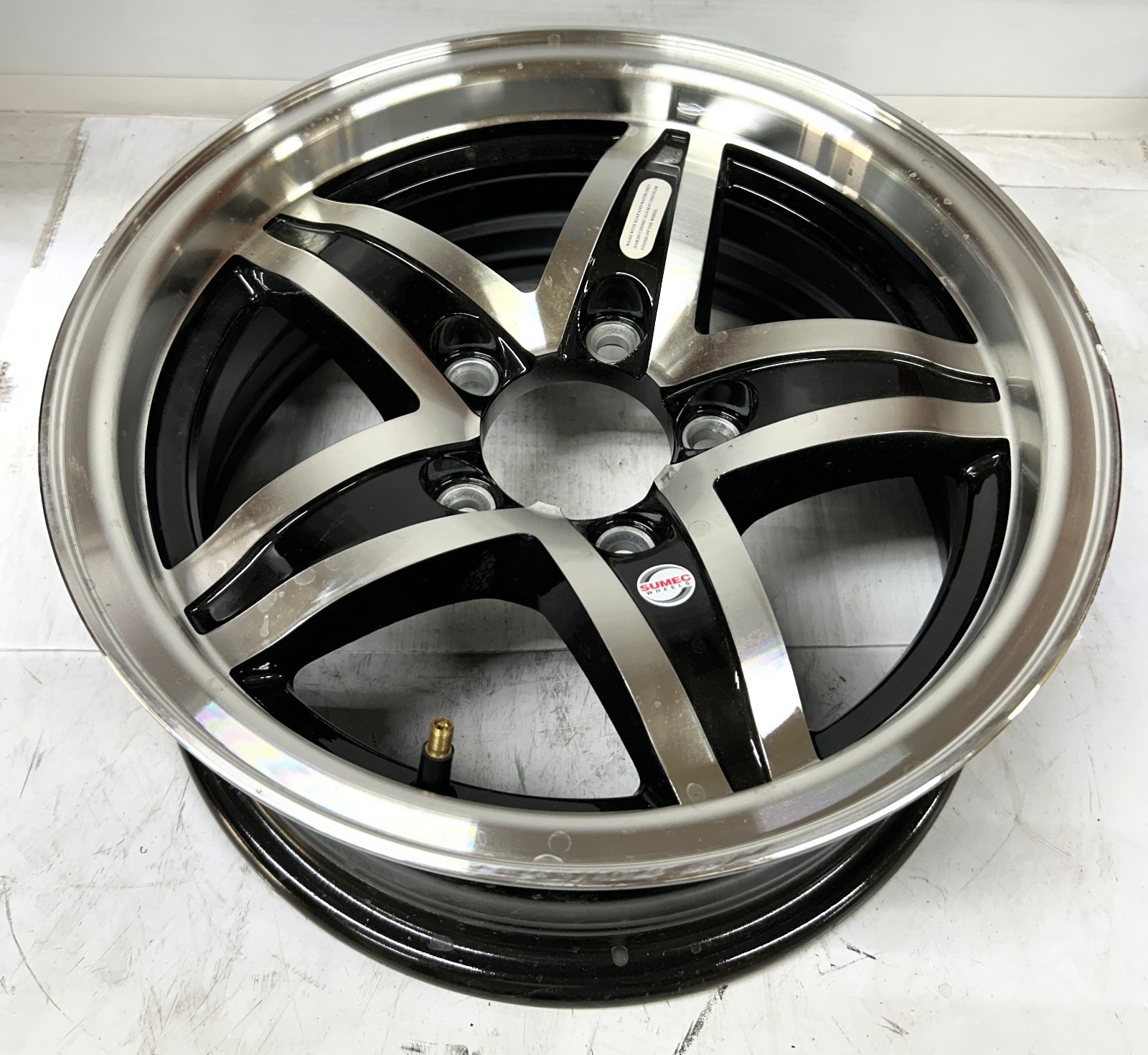 14×5 5 Lug Black Machined Aluminum Wildcat Trailer Wheel SR004-145545 BMSL