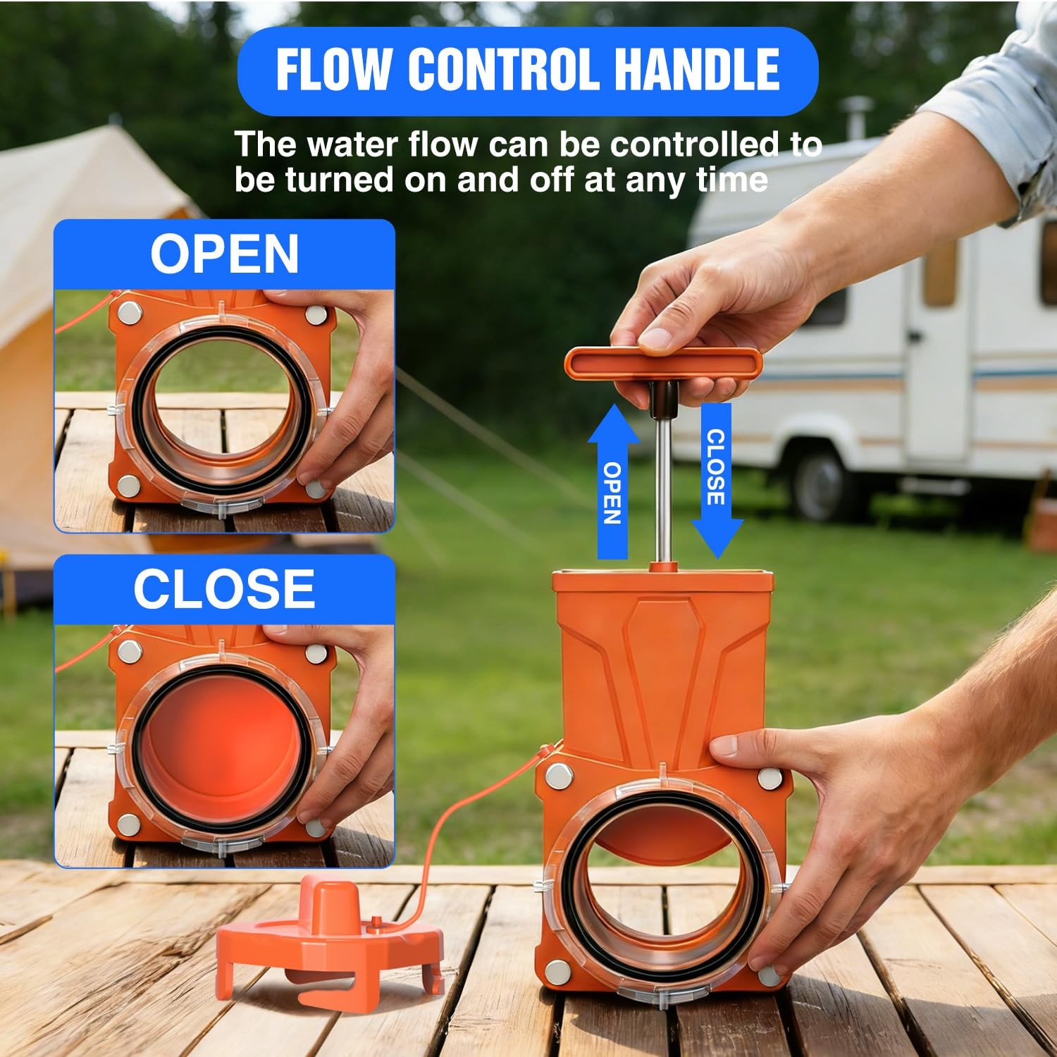 Valve Sewer Waste Gate 4 Bayonet Orange Odor Tight Nilight 50576RV RV Camper