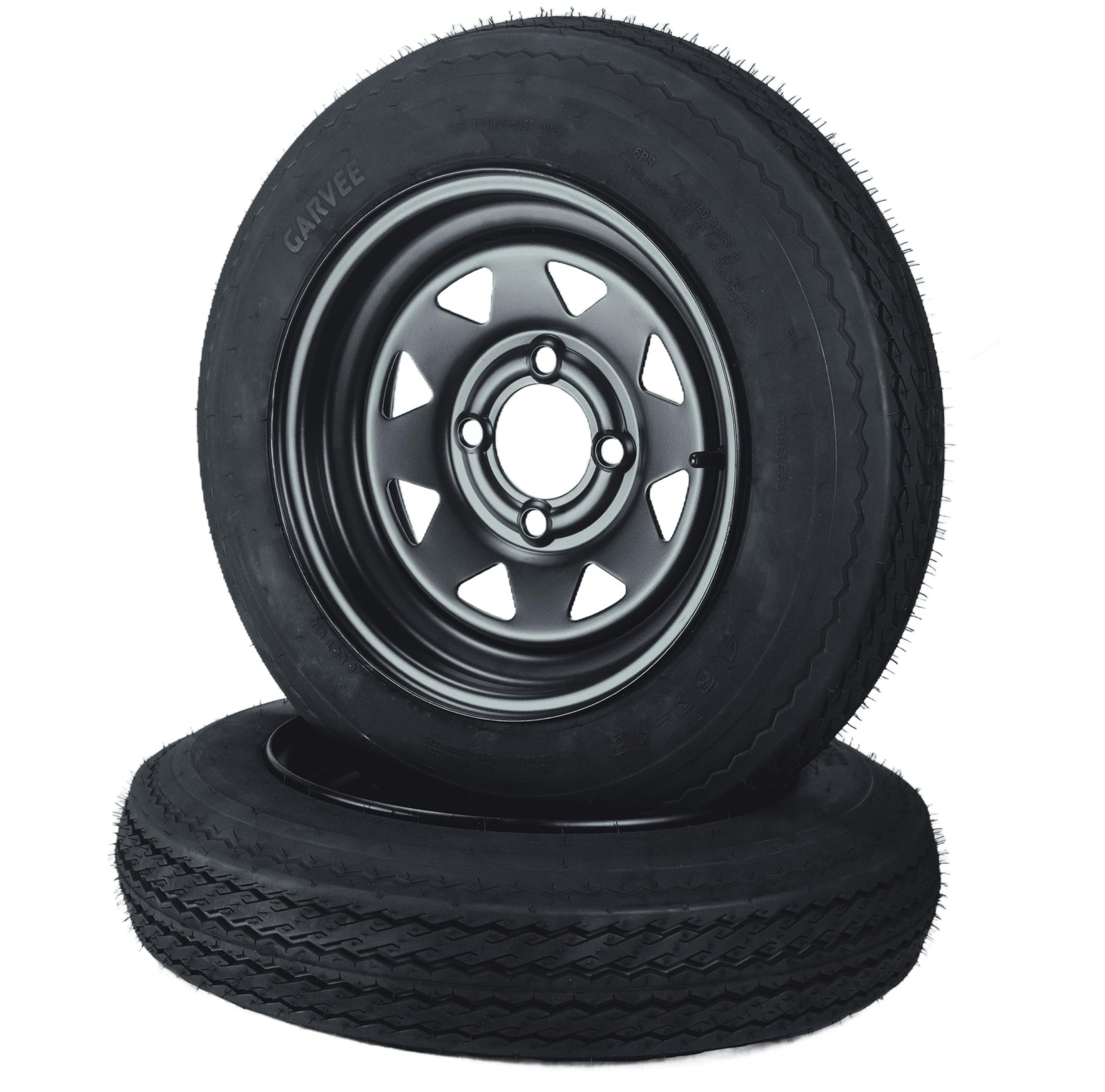 2 Pack 480-12 4.80×12 4.80-12 4.8-12 Trailer Tires with 12” Rims, 4 Lug on 4′