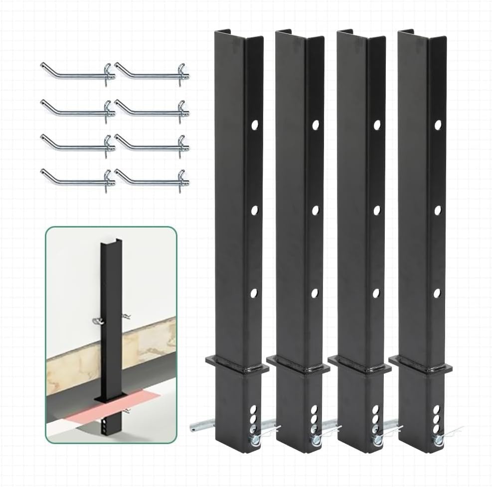 4 Pack Pipe Stakes 30″ Heavy-Duty C Channel Adjustable for Flatbed Trailer