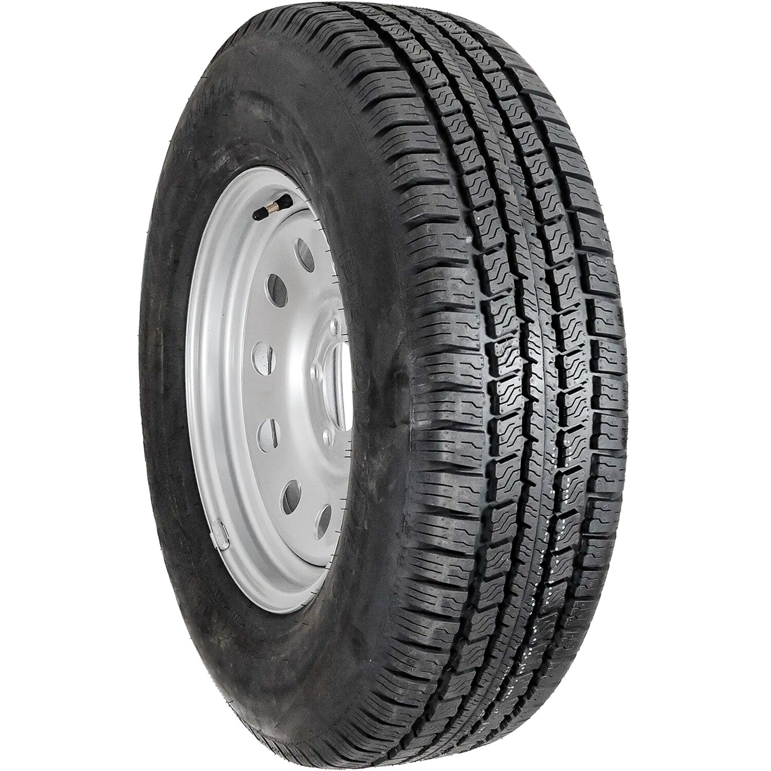 2 Assemblies Provider Radial ST 225/75R15 E 10 Ply 6×5.5 Modular Silver