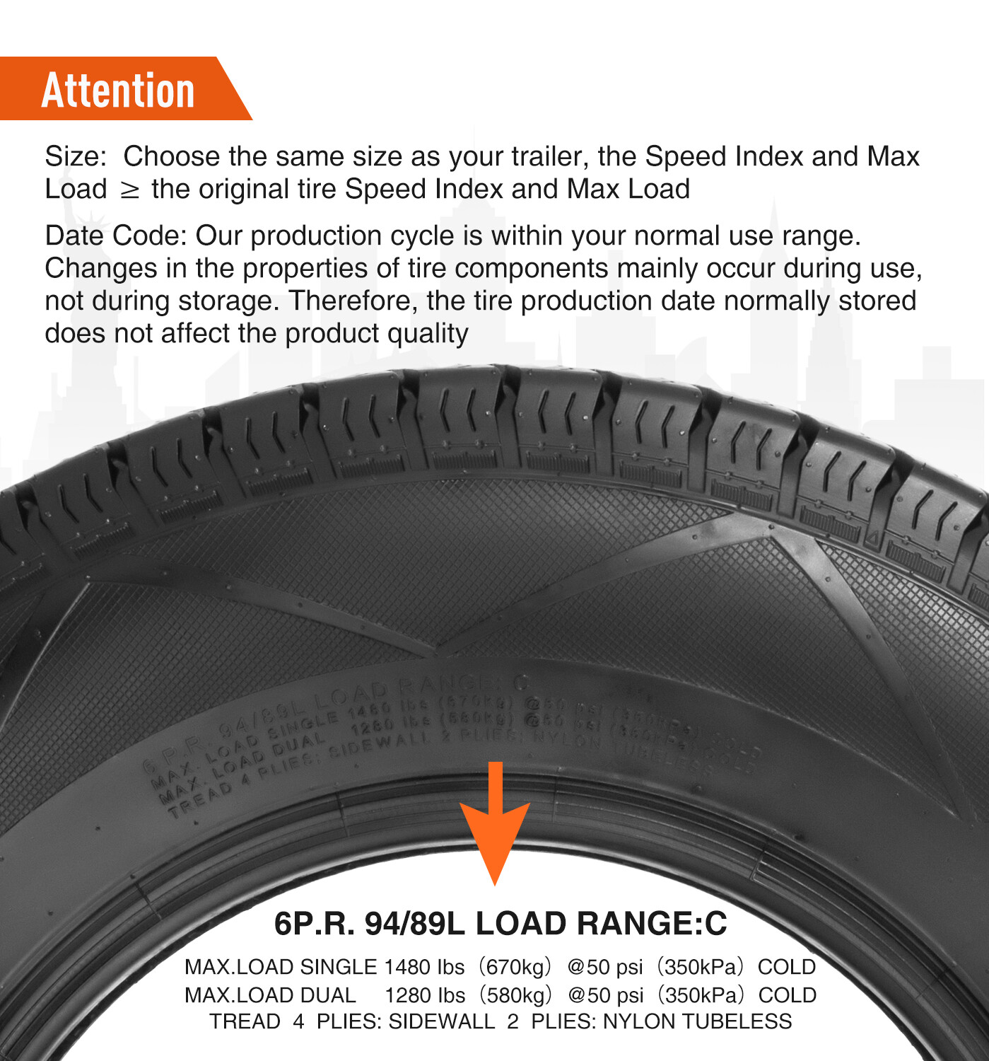 Set 2 185 80 13 Trailer Tires 6Ply Heavy Duty ST185/80D13 185/80/13 Replace Tire