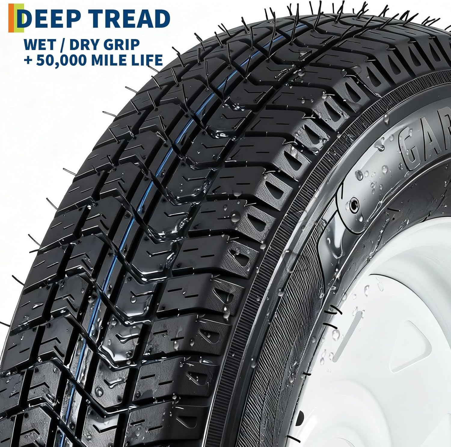 2PCS ST205/75D15 Trailer Tires with Rims 205/75 D 15 LRC 5 Lug on 4.5″, 6PR