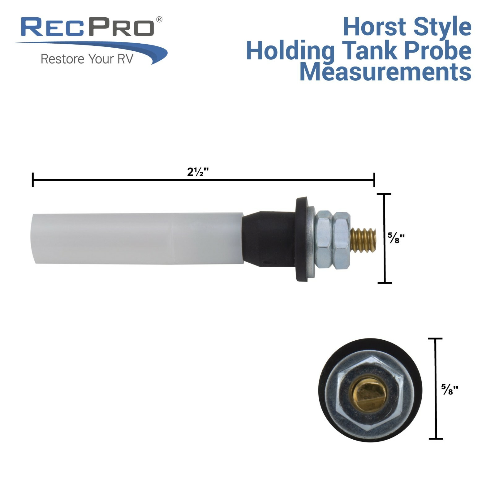 RV 2.5″ Horst Miracle Probes for Waste Water Holding Tank Capacity Sensor 4pk