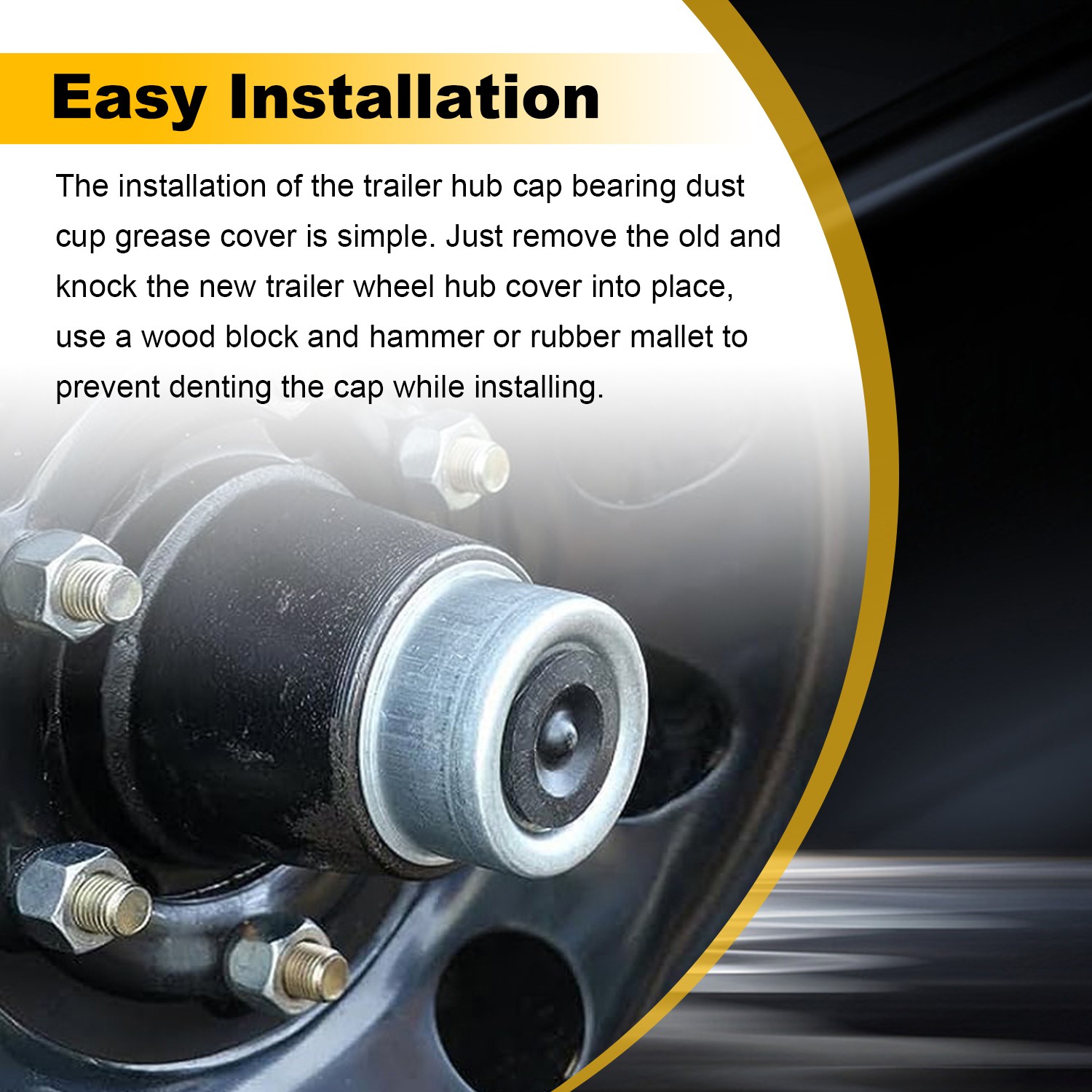 NEW 4 Pcs 2.44’’ Trailer Wheel Bearing Dust Caps for Dexter EZ Lube 5200-6000 lb