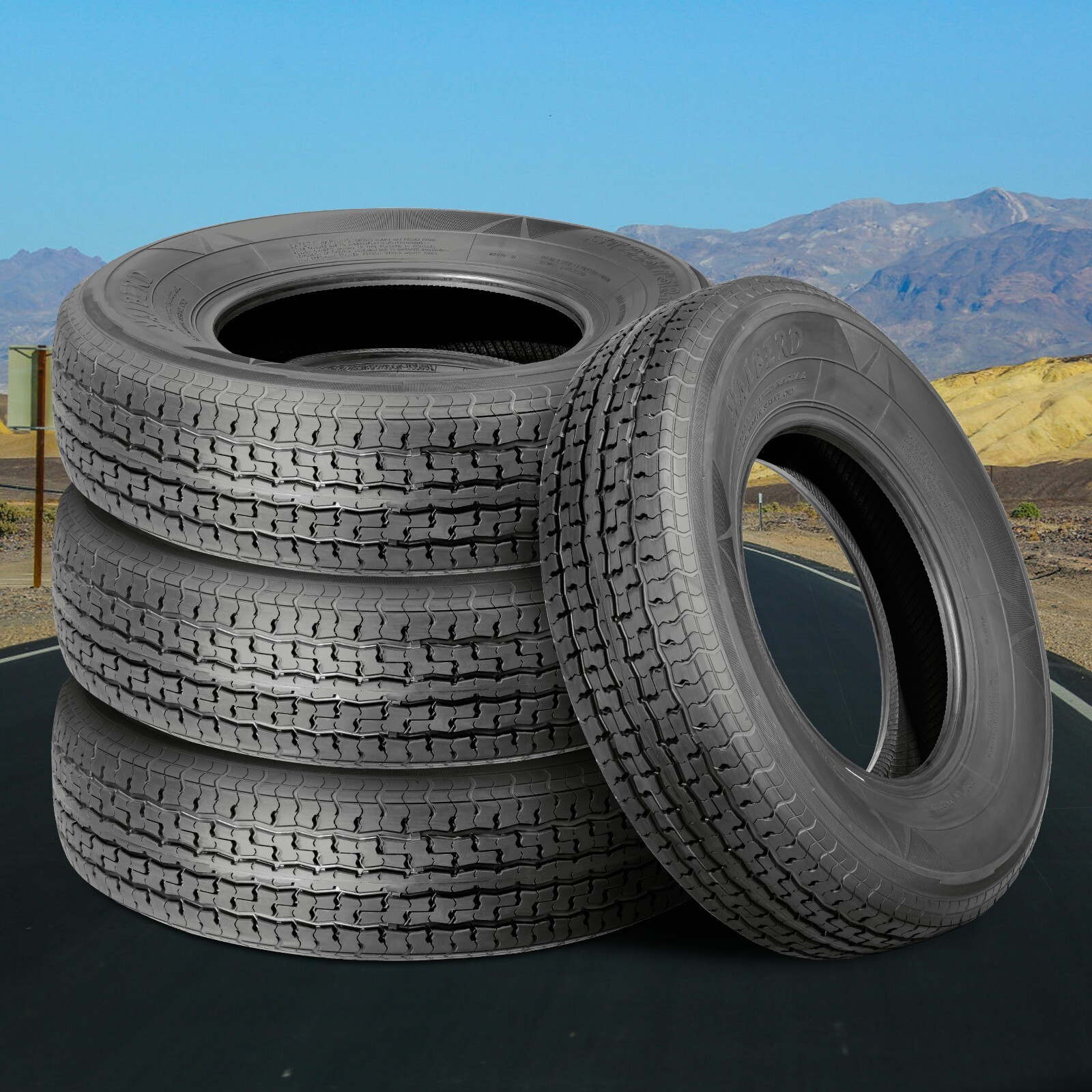 Set Of 4 ST205/75R15 Trailer Tires Radial 205 75 15 Tubeless 8PR Load Range D