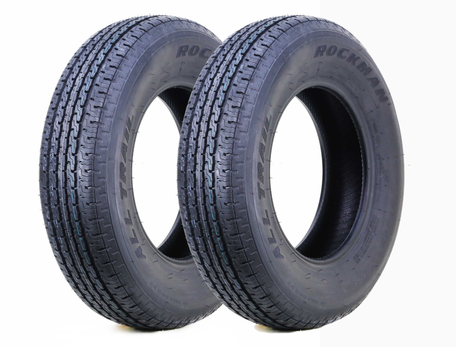 2 ROCKMAN Trailer Tires ST205/75R15 8-Ply Load Range D 107M Steel Belted Radial