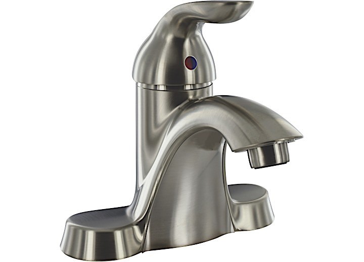 Valterra PF232421 Single Handle RV Bathroom Faucet 4″ Low-Arc Nickel