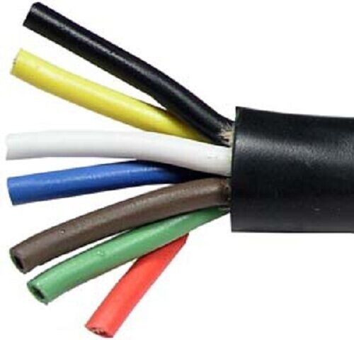 Trailer Wire 14-7 Double Jacketed MULTIGAUGE Cord Connector Light 100% COPPER