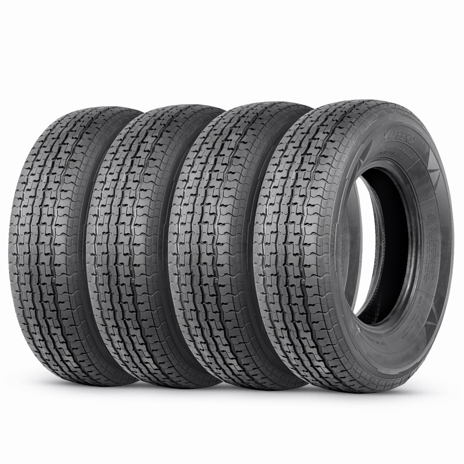 Set 4 ST205/75R14 Trailer Tires Radial 8Ply 205/75/14 Load Range D Tubeless Tyre