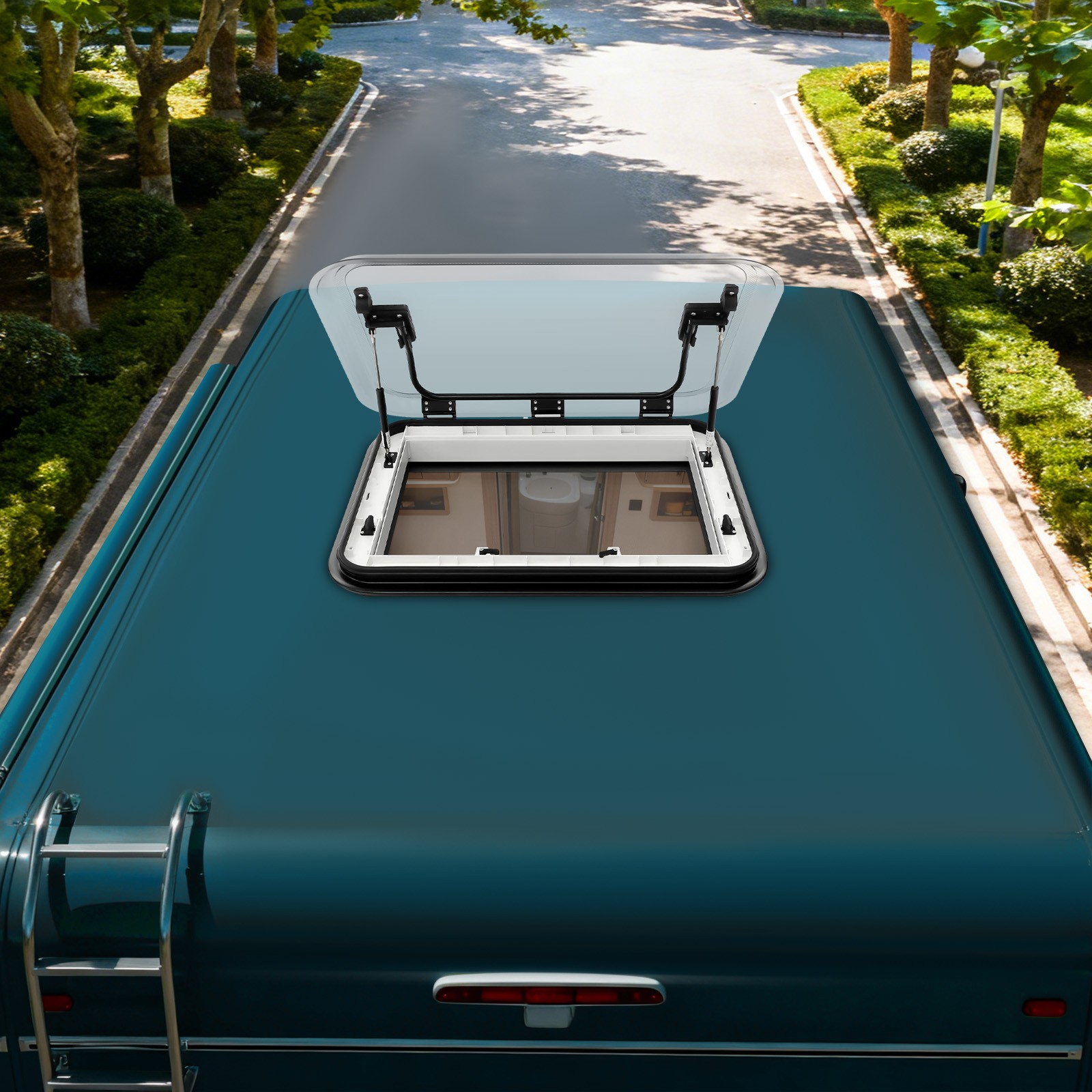 700mm*500mm Anti-UV RV Roof Vent Hatch Caravan Camper Trailer Roof Window Vent