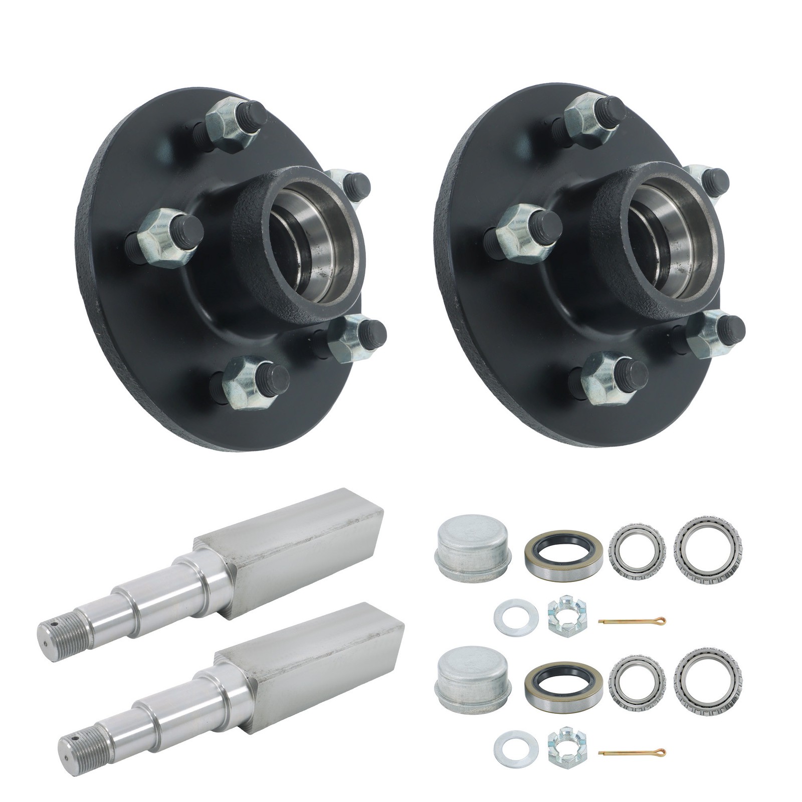 Includes (2) Square Stock 5-Bolt On 4-1/2 Inch Hub Assembly Pair of