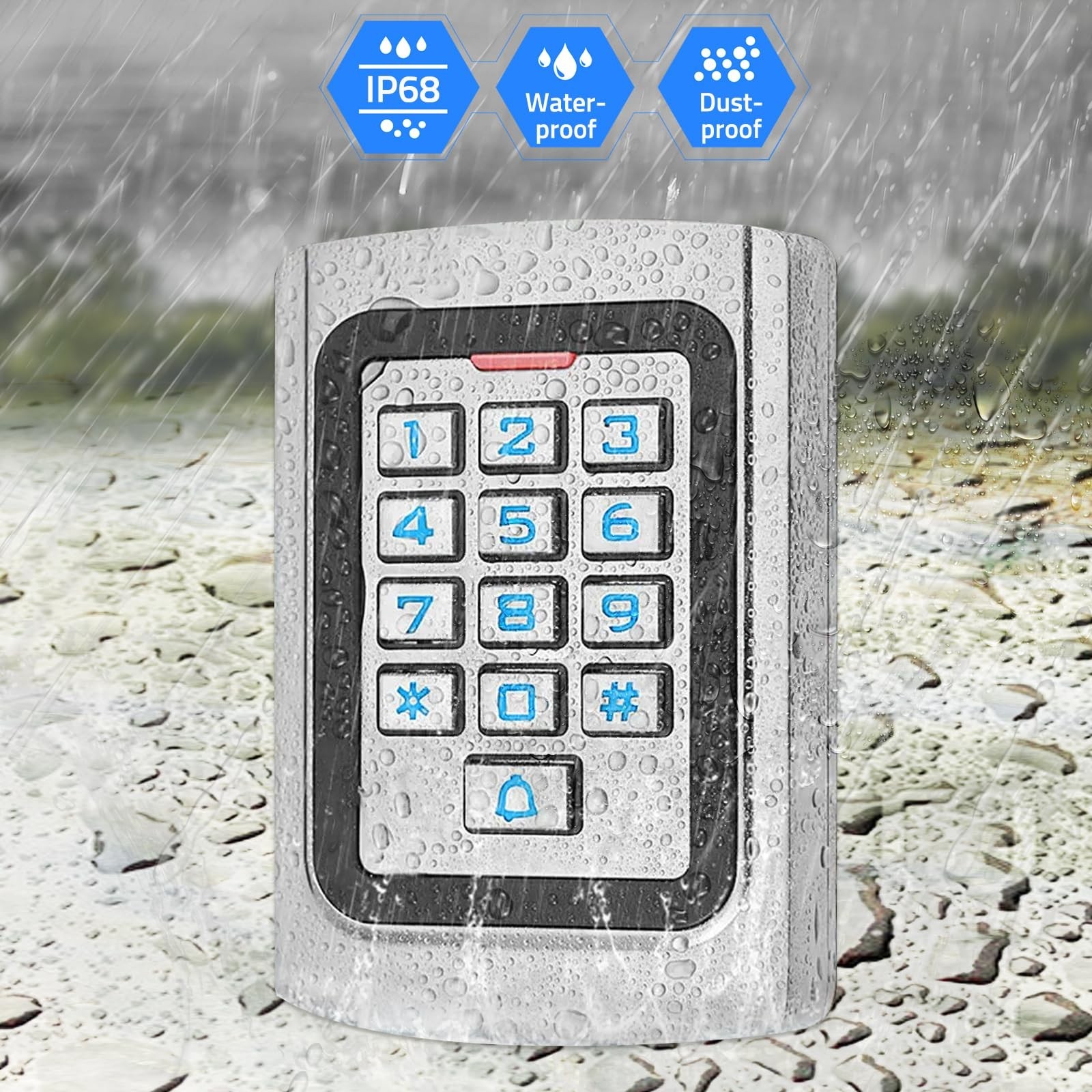 Universal Wired Keypad Access Control – PIN Code & ID Card, Waterproof, 2000 Use