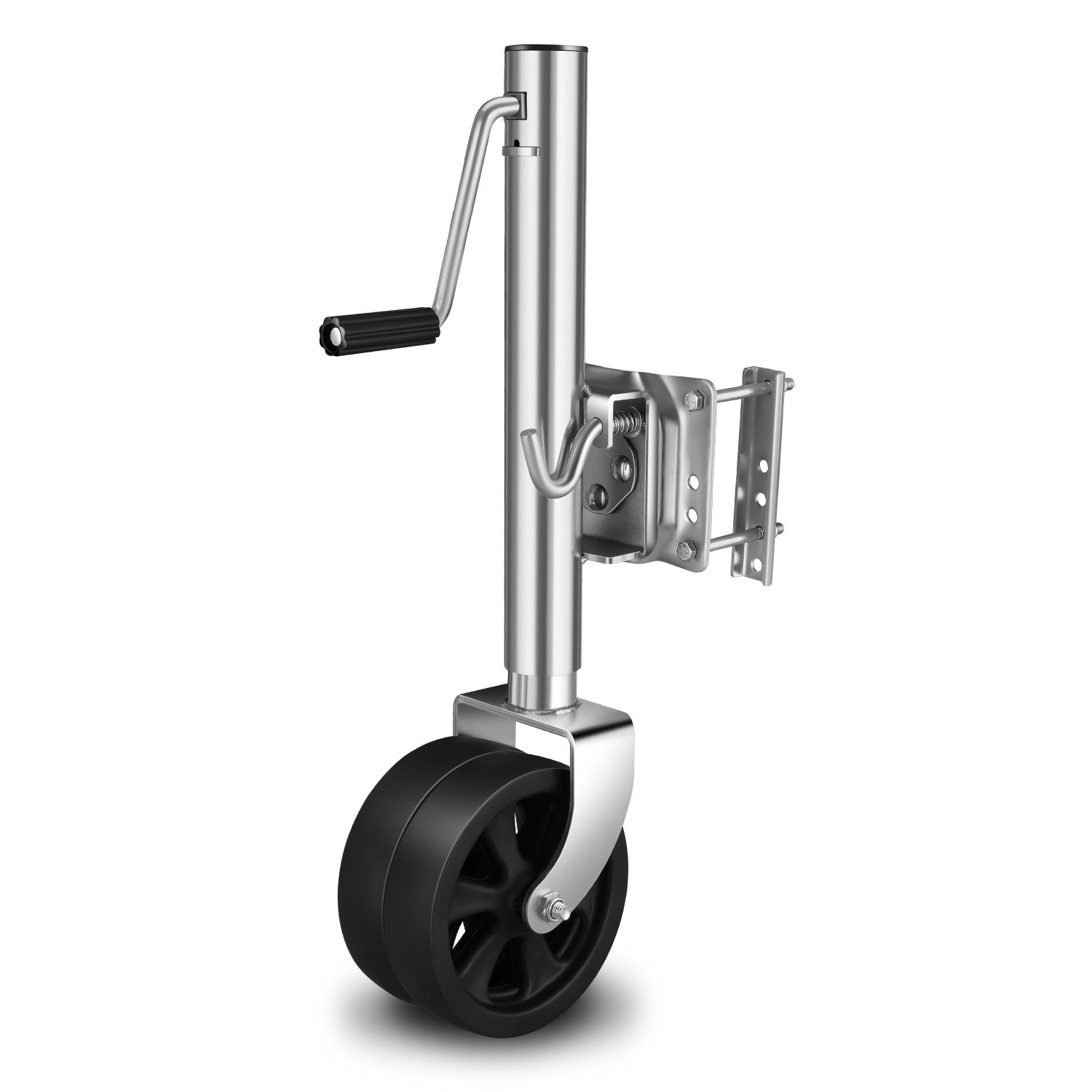 2000LBS Carbon Steel 26 in-37 in Lifting Range Side Mount Trailer Jack w/Wheel