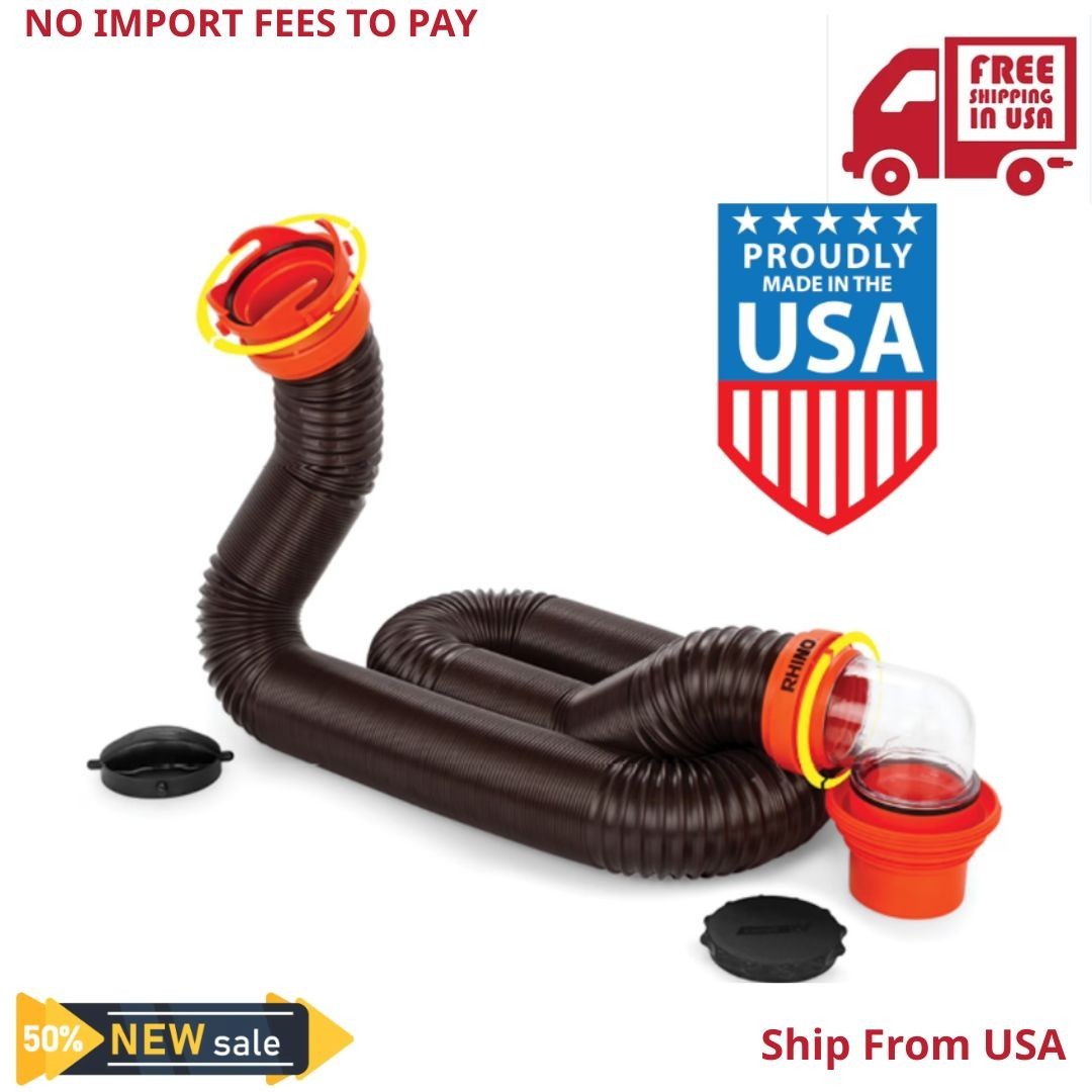 Camco RhinoFLEX 15-Foot RV Sewer Hose Kit – Multicolor, 23 Mils of Polyolefin