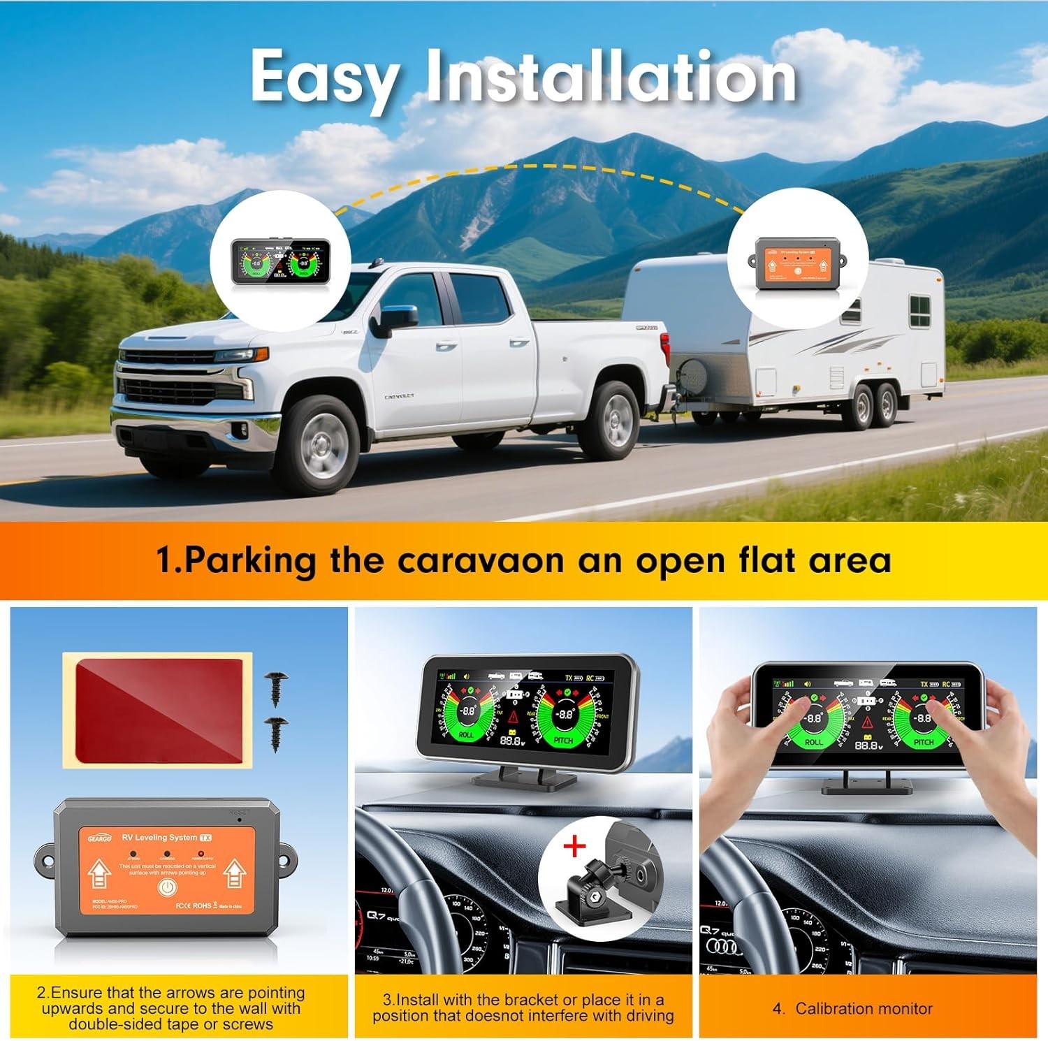 RV Wireless Leveling System AM50-PRO BRAND NEW IN BOX! No App Needed Real-Time